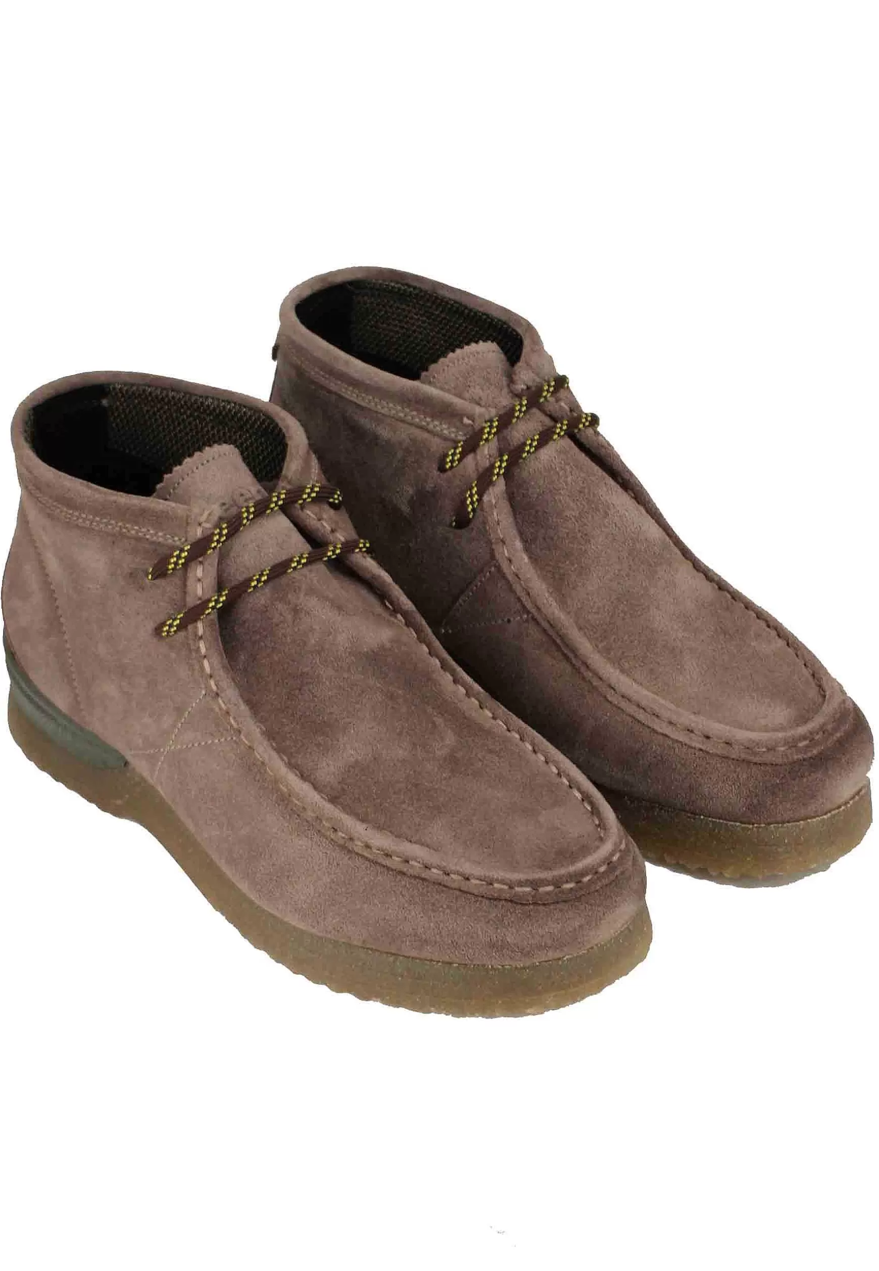 Stivaletti Polacchine Uomo In Camoscio Taupe Con Suola In Para Bantam*Jeep Hot