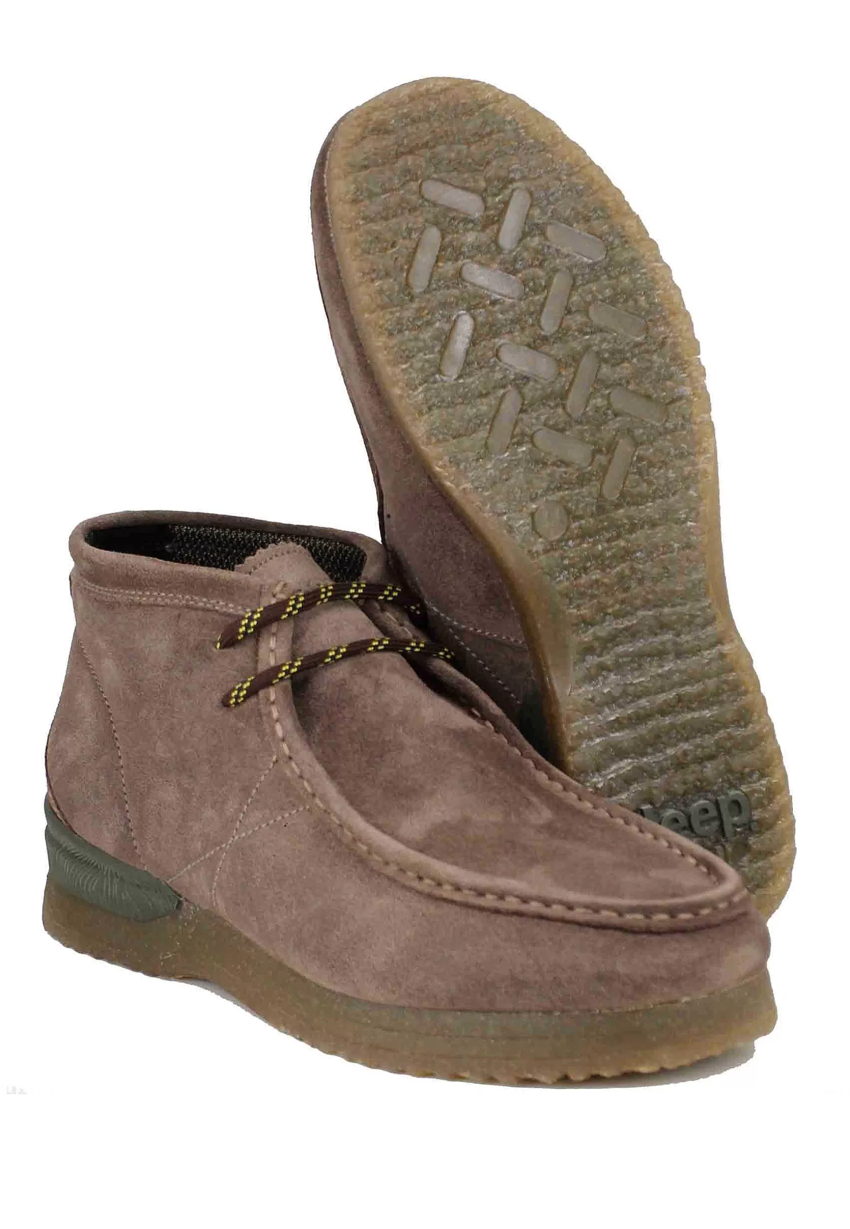 Stivaletti Polacchine Uomo In Camoscio Taupe Con Suola In Para Bantam*Jeep Hot