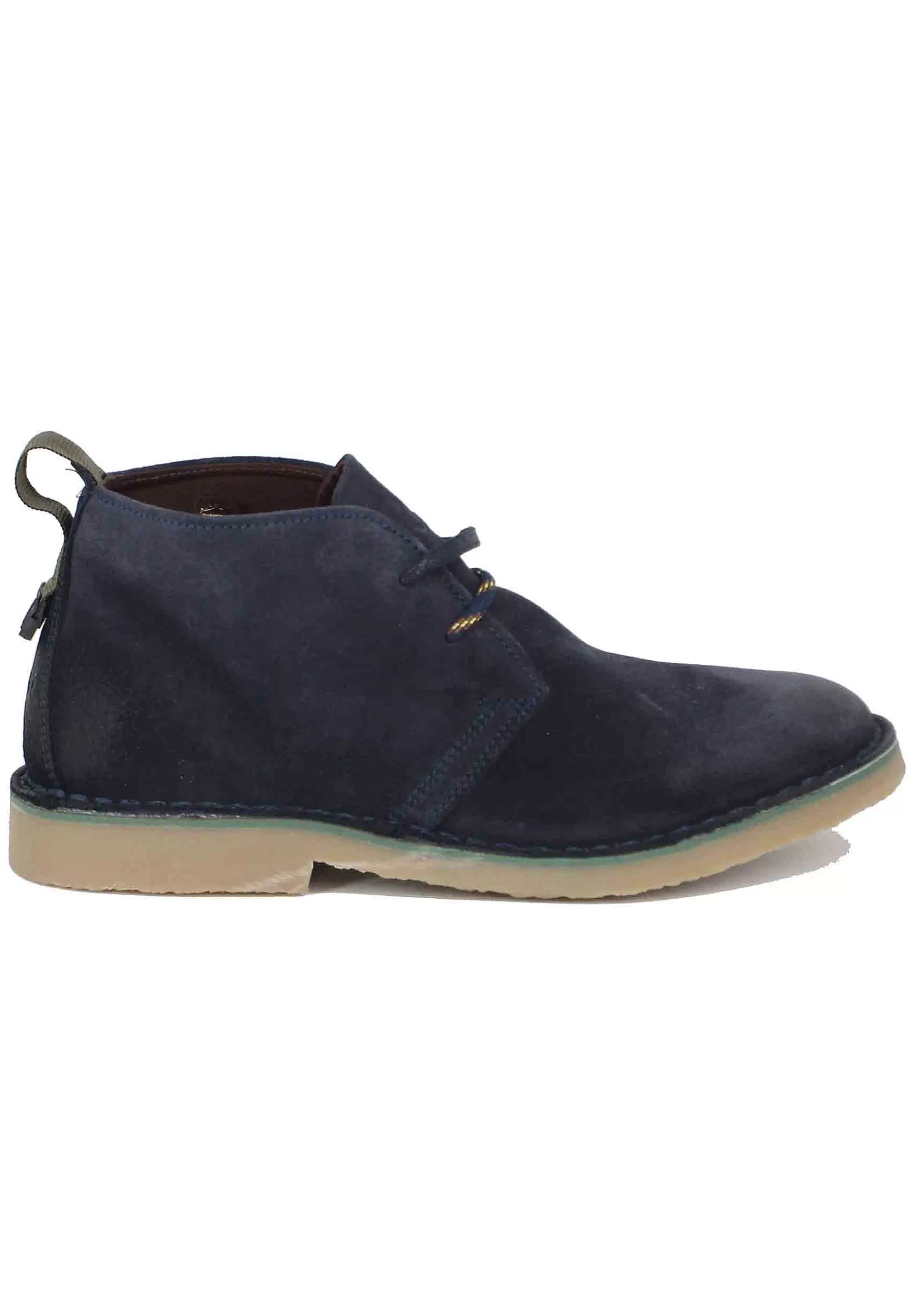 Stivaletti Polacchine Uomo Overland In Camoscio Blu Con Suola In Para*Jeep Online