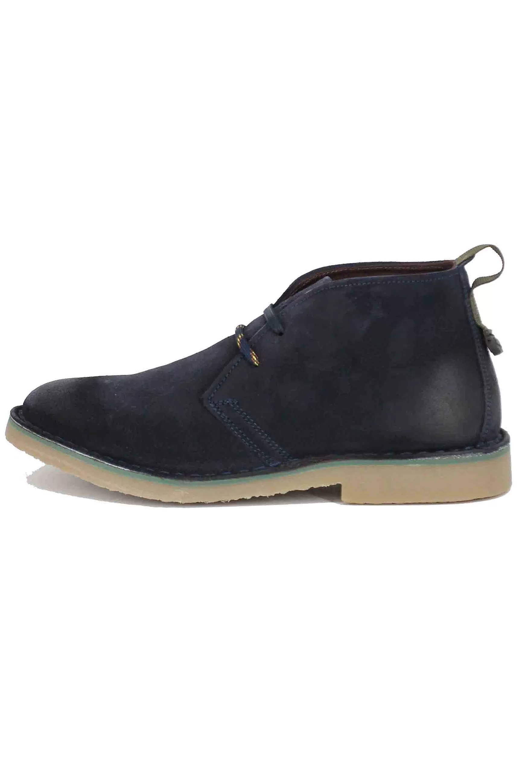 Stivaletti Polacchine Uomo Overland In Camoscio Blu Con Suola In Para*Jeep Online