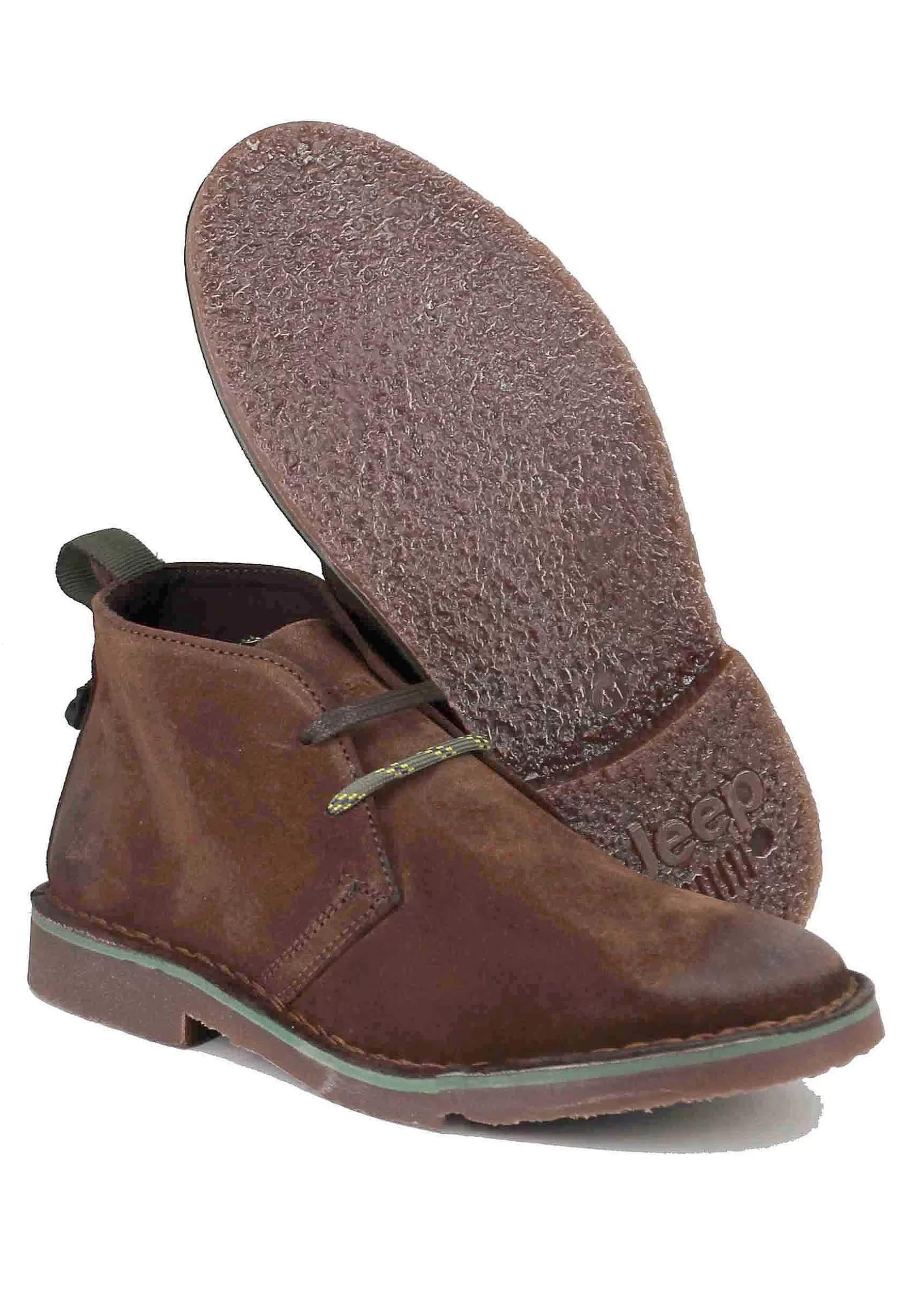 Stivaletti Polacchine Uomo Overland In Camoscio Testa Di Moro Con Suola In Para*Jeep Flash Sale