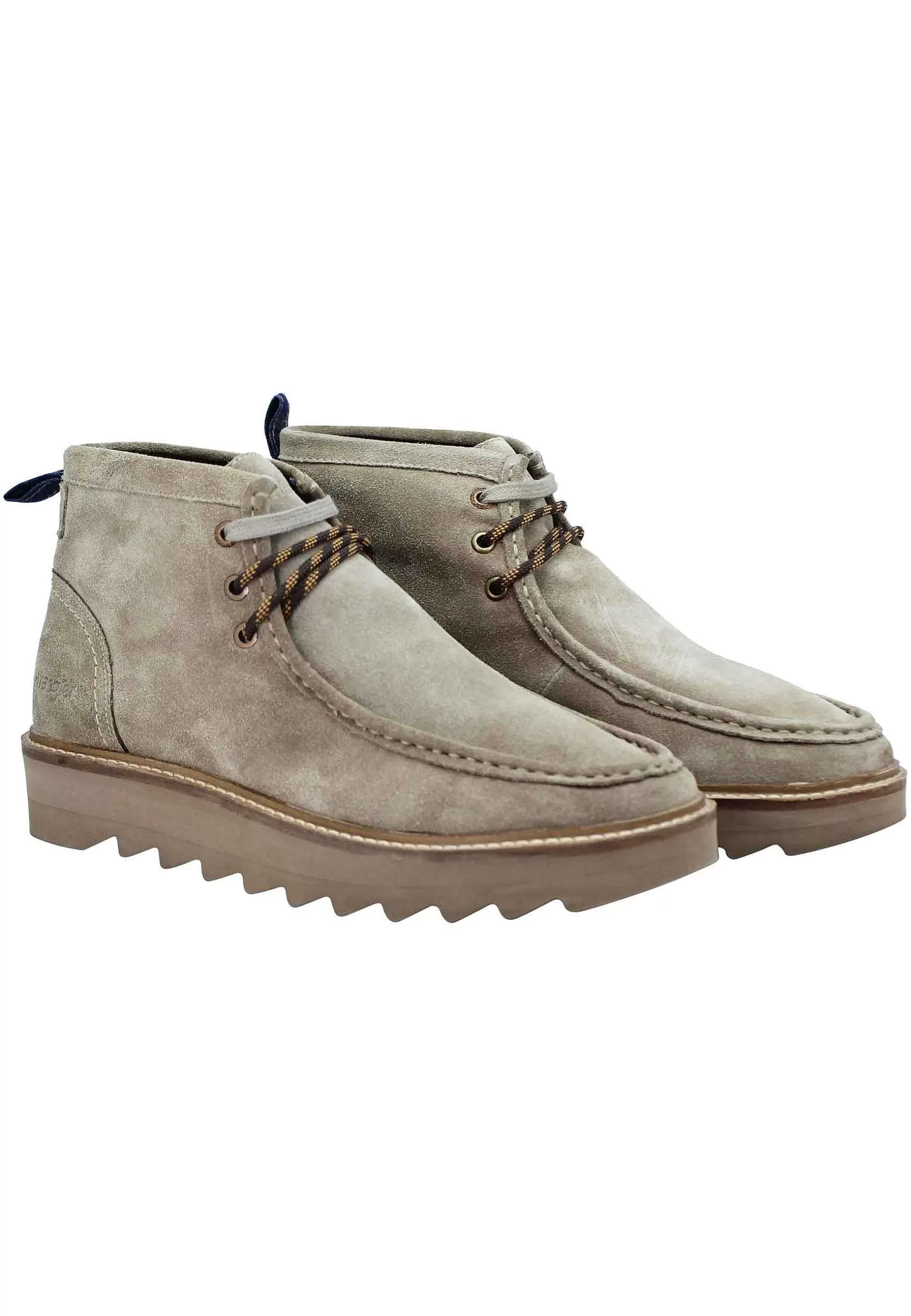 Stivaletti Polacchine Uomo Tank Wallabee In Camoscio Taupe Fondo Carrarmato*Wrangler Flash Sale