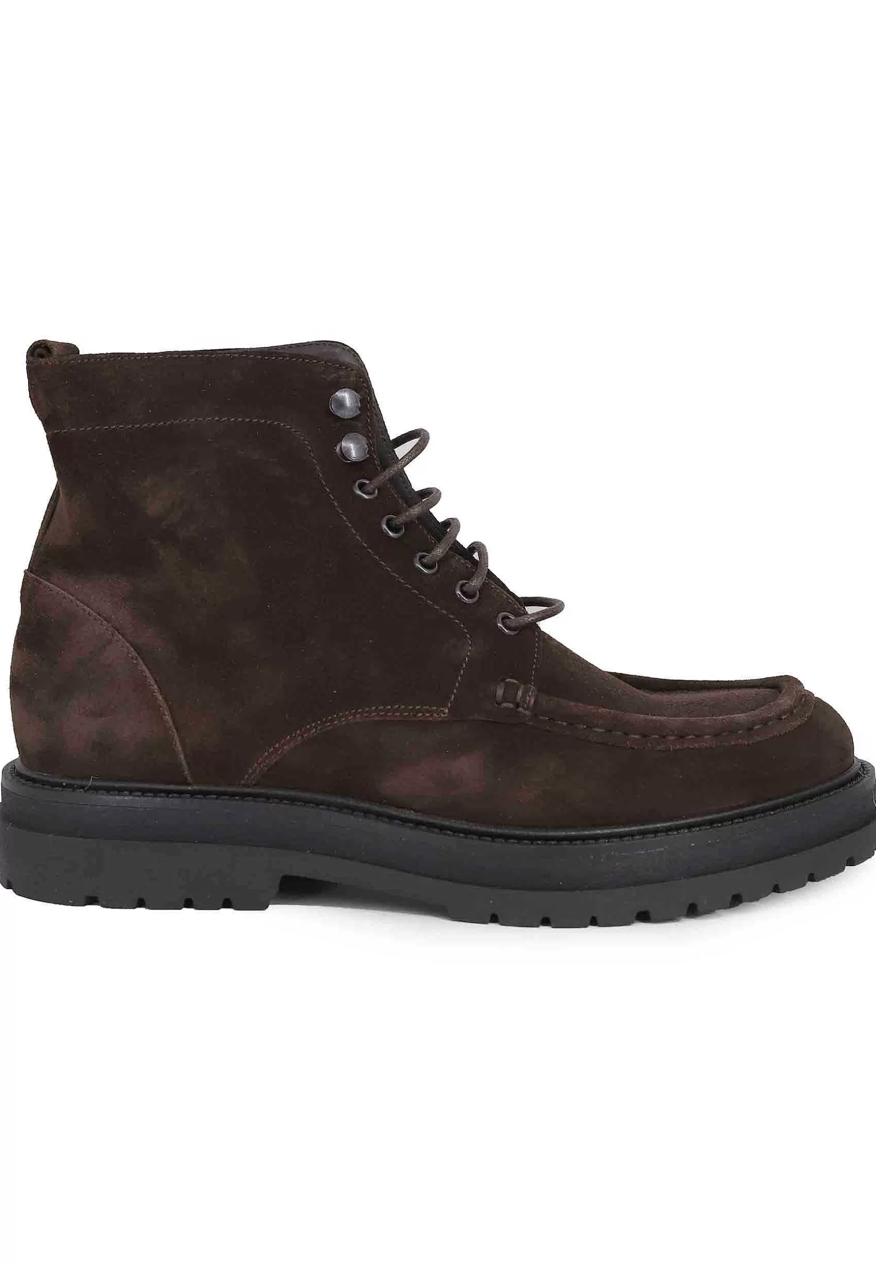 Stivaletti Stringati Uomo In Camoscio Testa Di Moro Con Suola In Gomma** Cheap