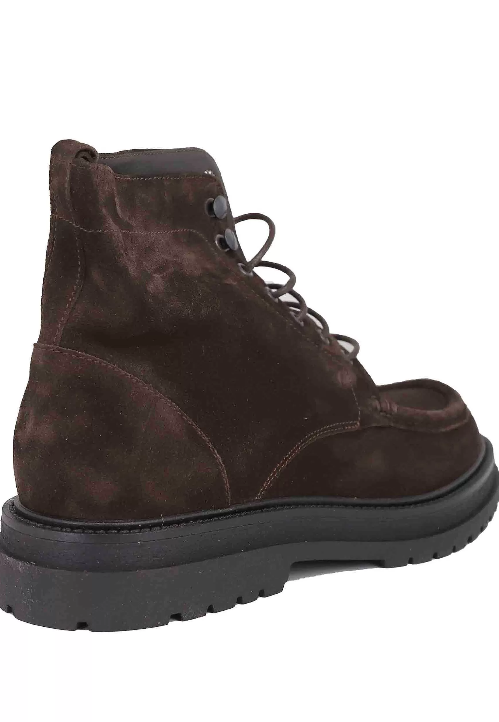 Stivaletti Stringati Uomo In Camoscio Testa Di Moro Con Suola In Gomma** Cheap