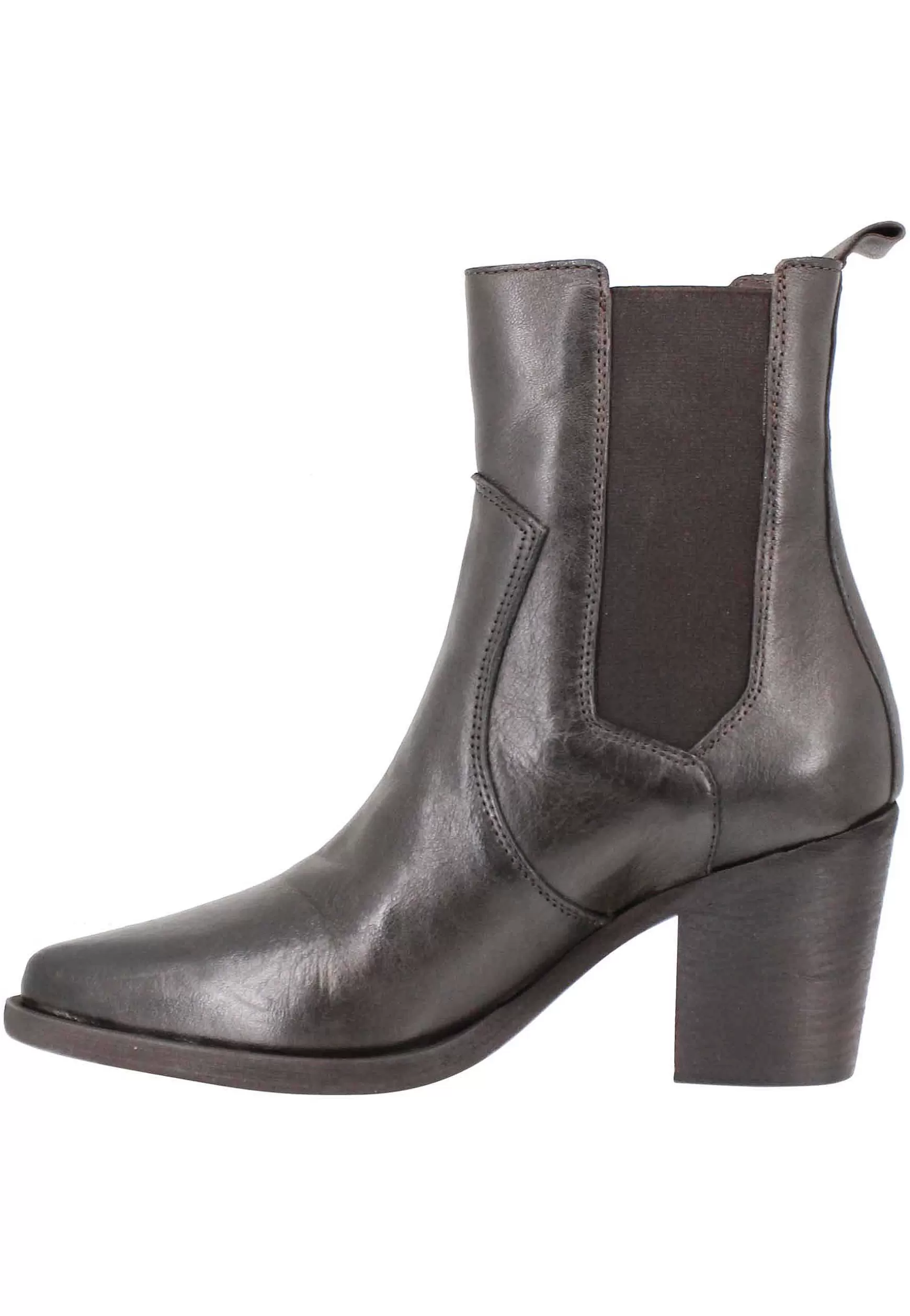 Stivaletti Texani Donna In Pelle Grigia Con Elastici Laterali E Taco Alto*Zoe Flash Sale