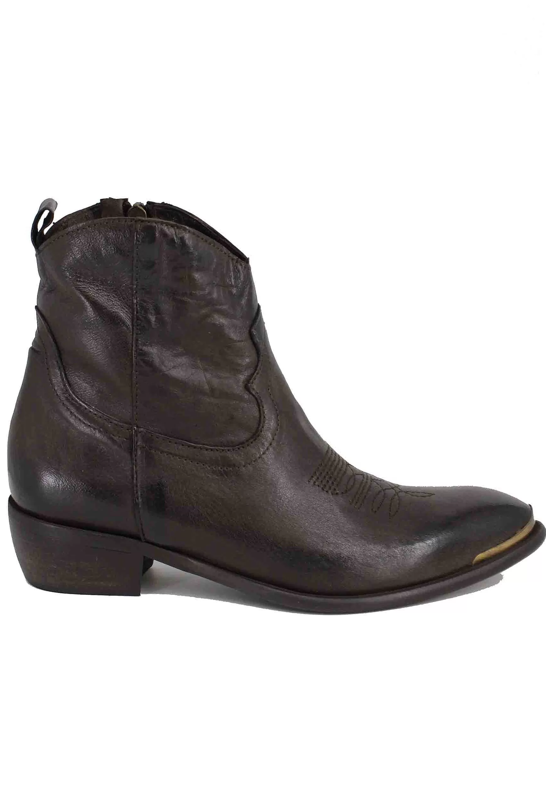 Stivaletti Texani Donna In Pelle Testa Di Moro Con Puntale*Zoe Flash Sale