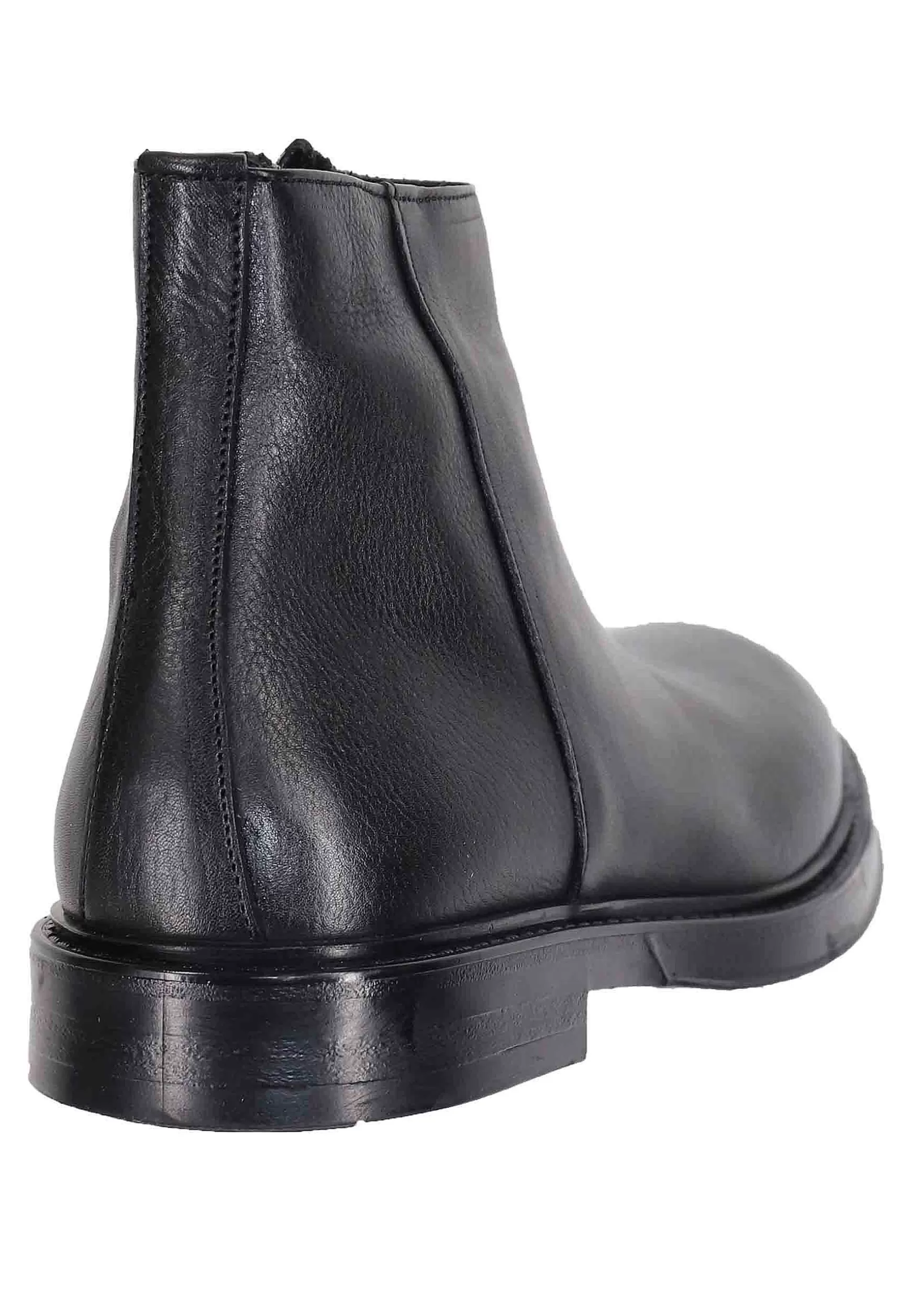 Stivaletti Uomo In Pelle Nera Con Zip Laterale E Suola In Gomma** Flash Sale