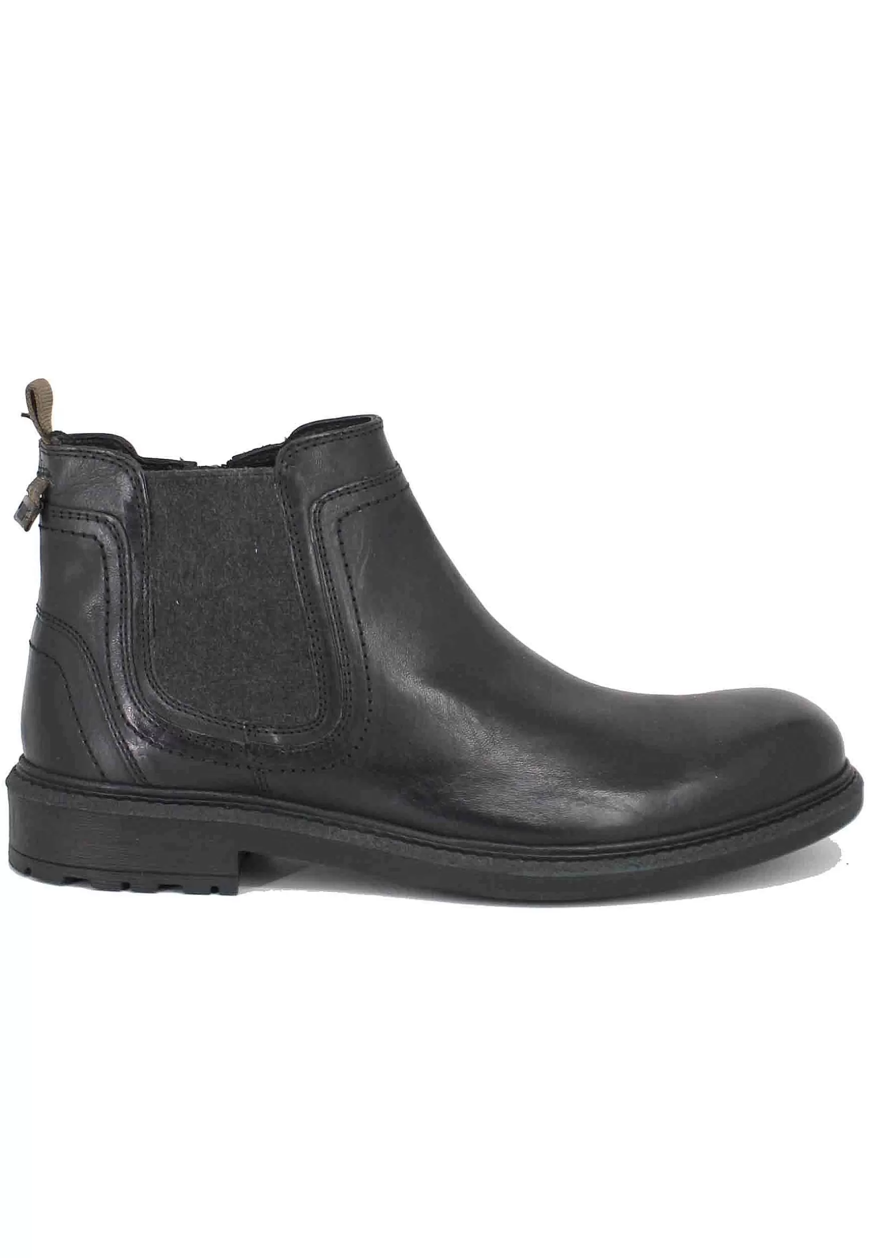 Stivaletti Uomo In Pelle Nera Con Zip Laterale E Suola In Gomma Mywood Chelsea*Jeep Shop