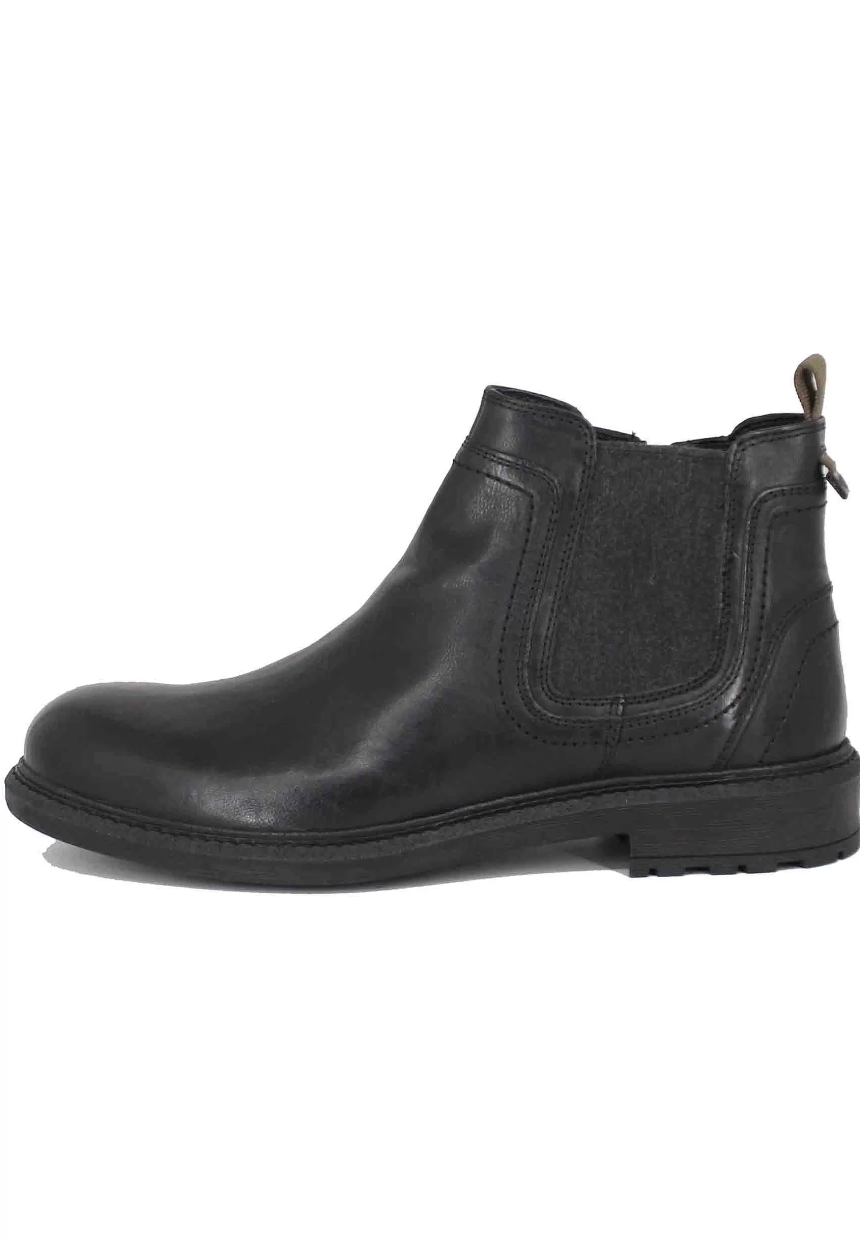 Stivaletti Uomo In Pelle Nera Con Zip Laterale E Suola In Gomma Mywood Chelsea*Jeep Shop