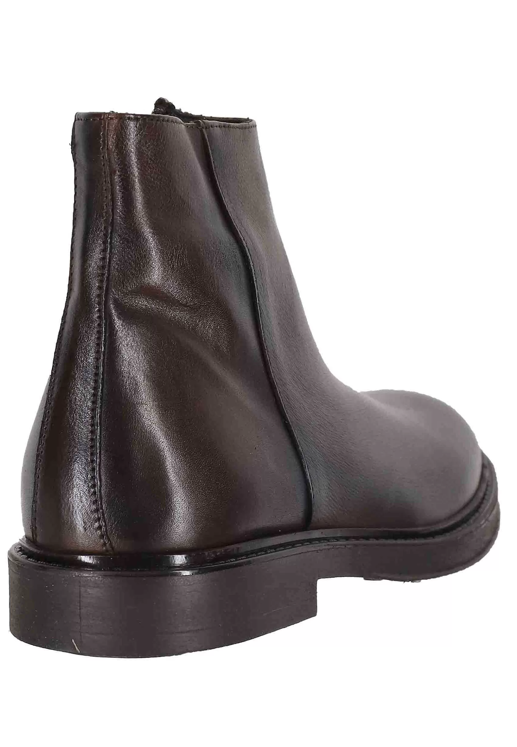 Stivaletti Uomo In Pelle Testa Di Moro Con Zip Laterale E Suola In Gomma** Best