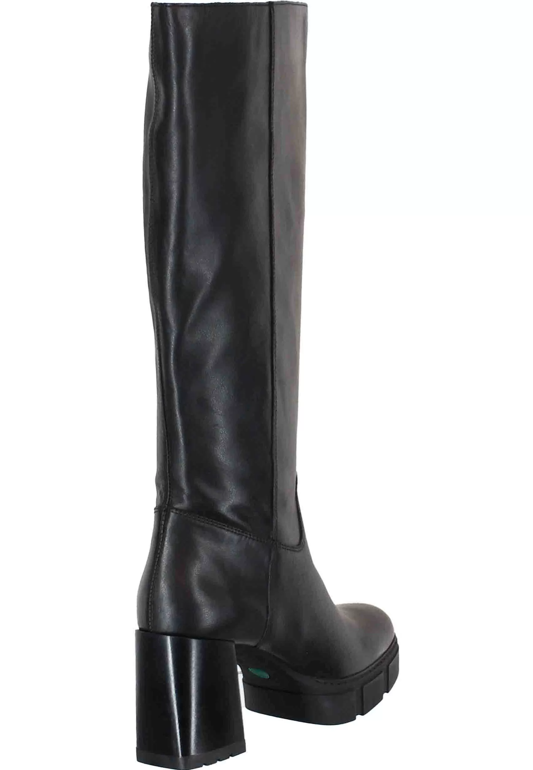 Stivali A Tubo Donna In Pelle Nera Con Tacco E Plateau*Unisa Shop
