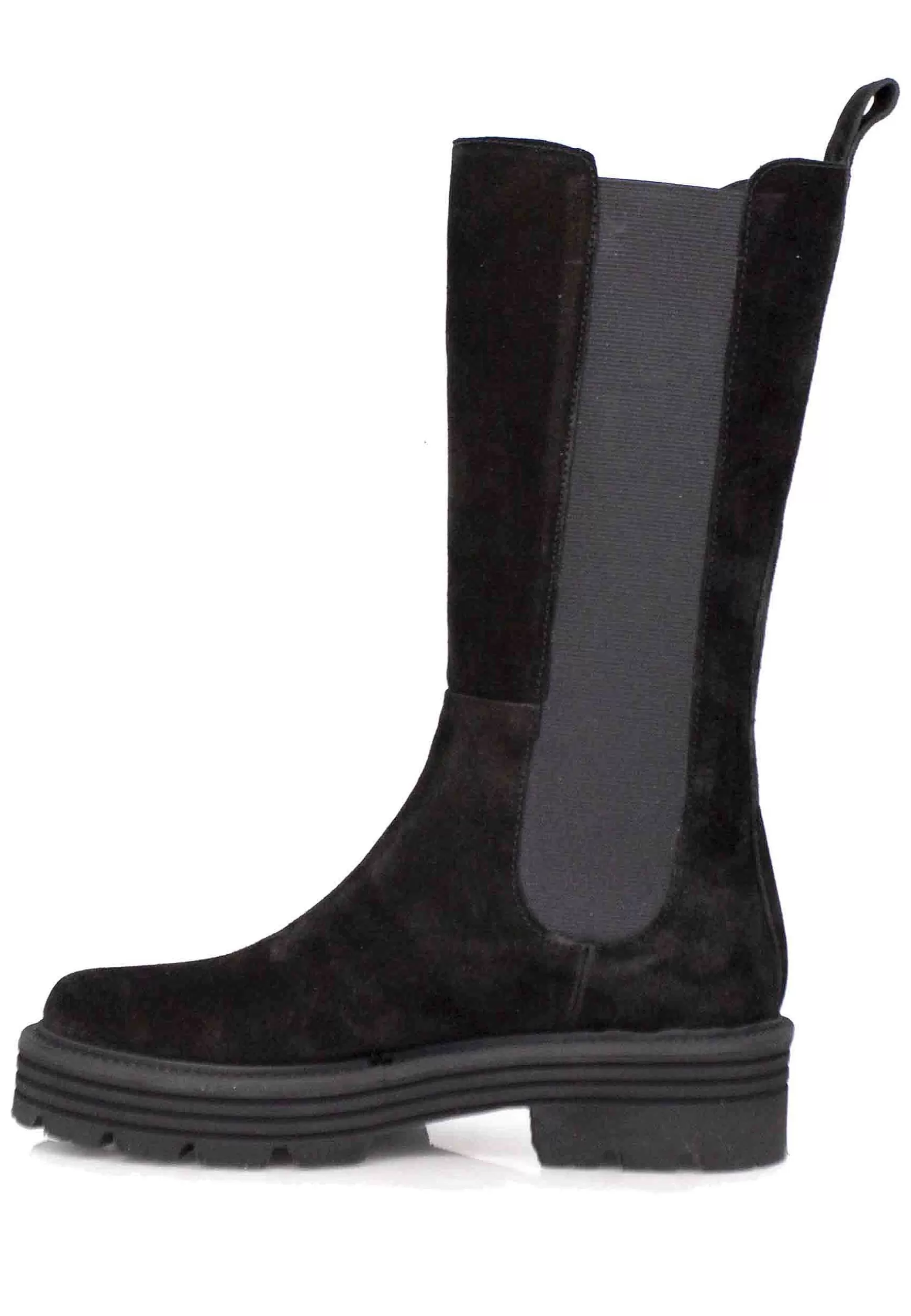 Stivali Beatles Donna In Camoscio Nero Con Punta Tonda E Suola In Gomma Ultra Light** Best