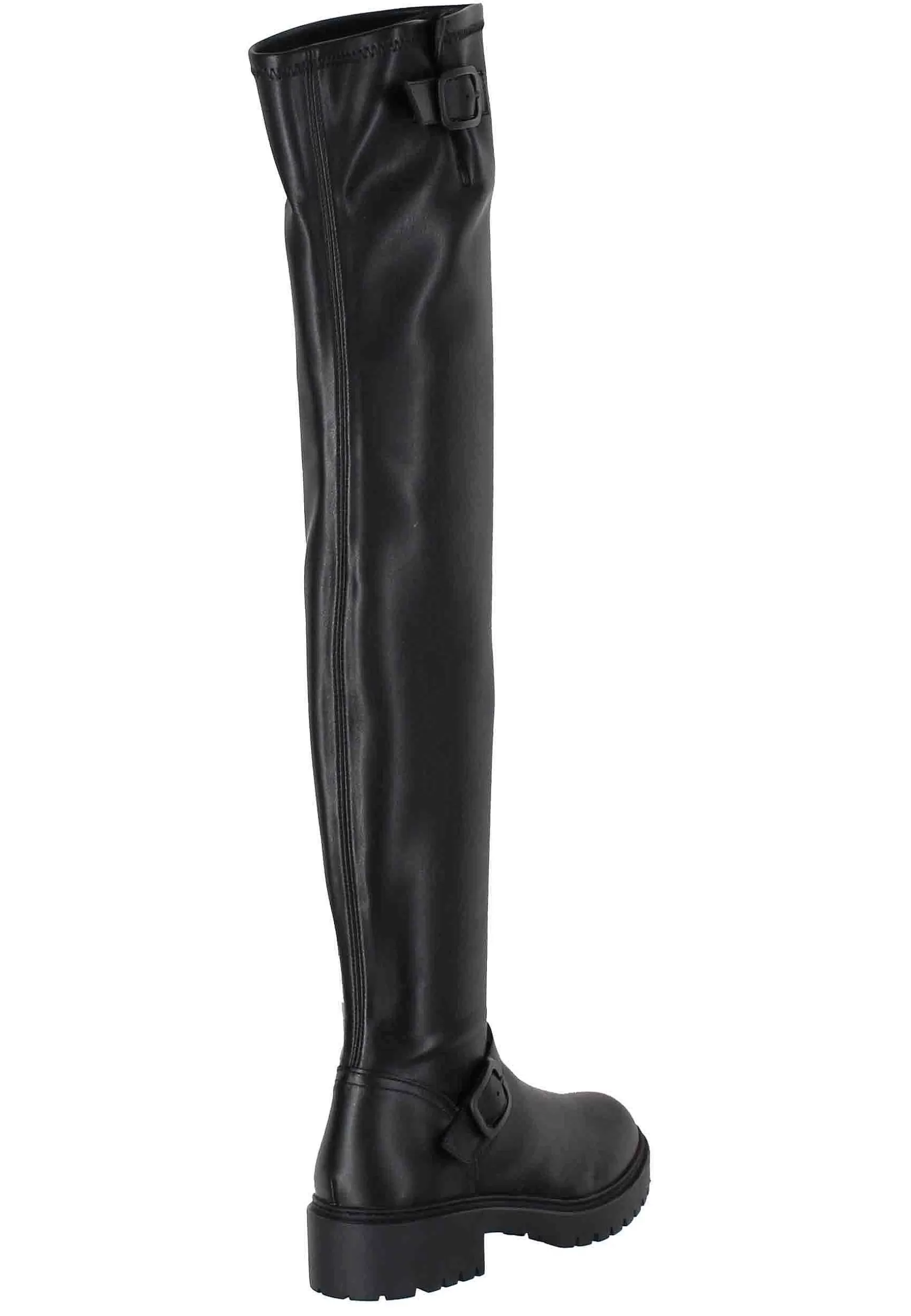 Stivali Con Gambale Alto Donna In Pelle Nera E Suola Carrarmato*Unisa Best Sale