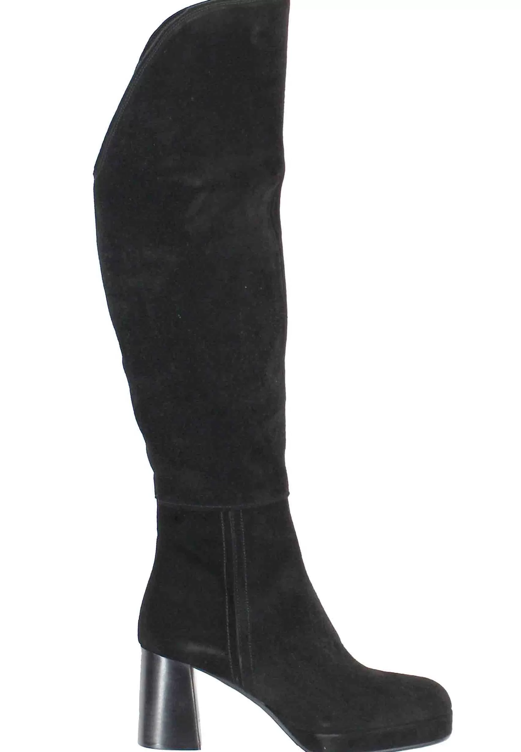 Stivali Donna In Camoscio Nero Con Ghetta E Tacco Alto*Tattoo Cheap