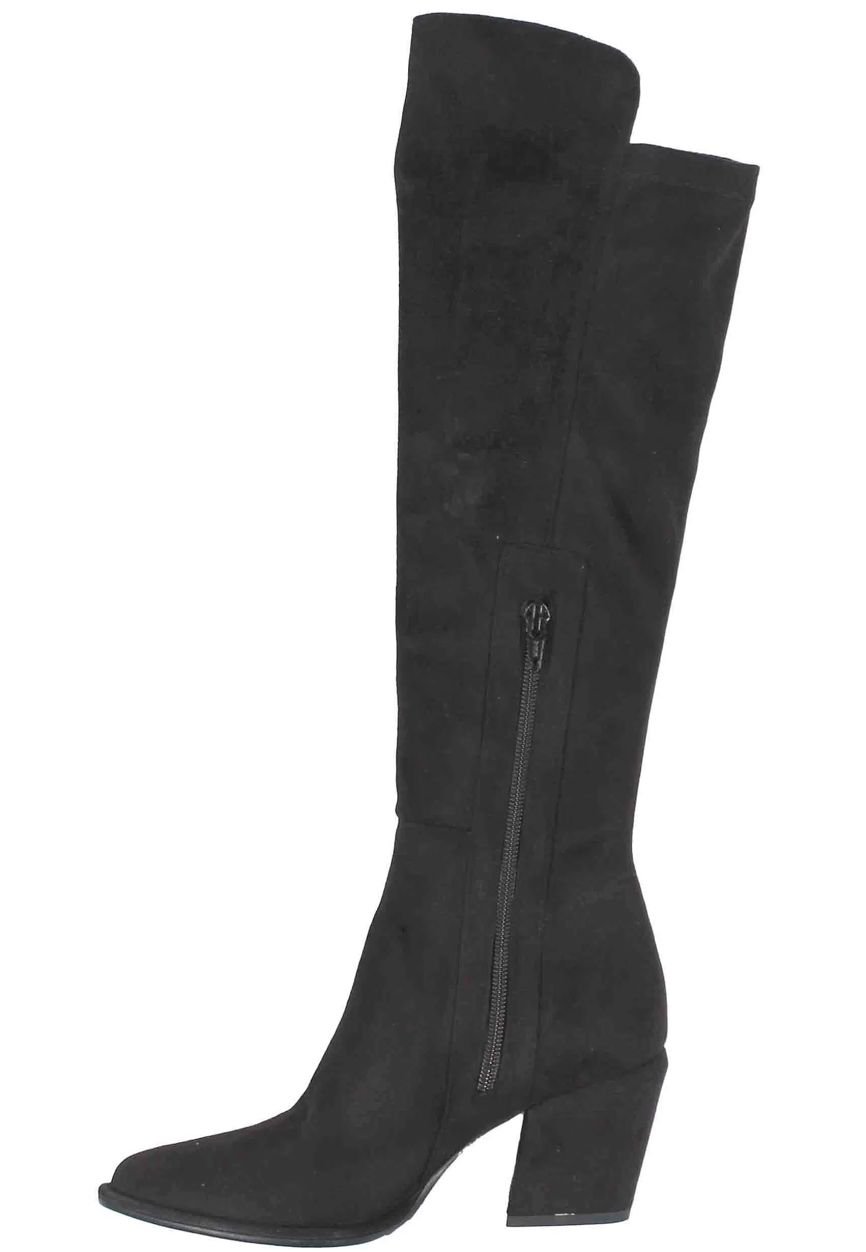 Stivali Donna In Eco Camoscio Nero Elasticizzato** Cheap