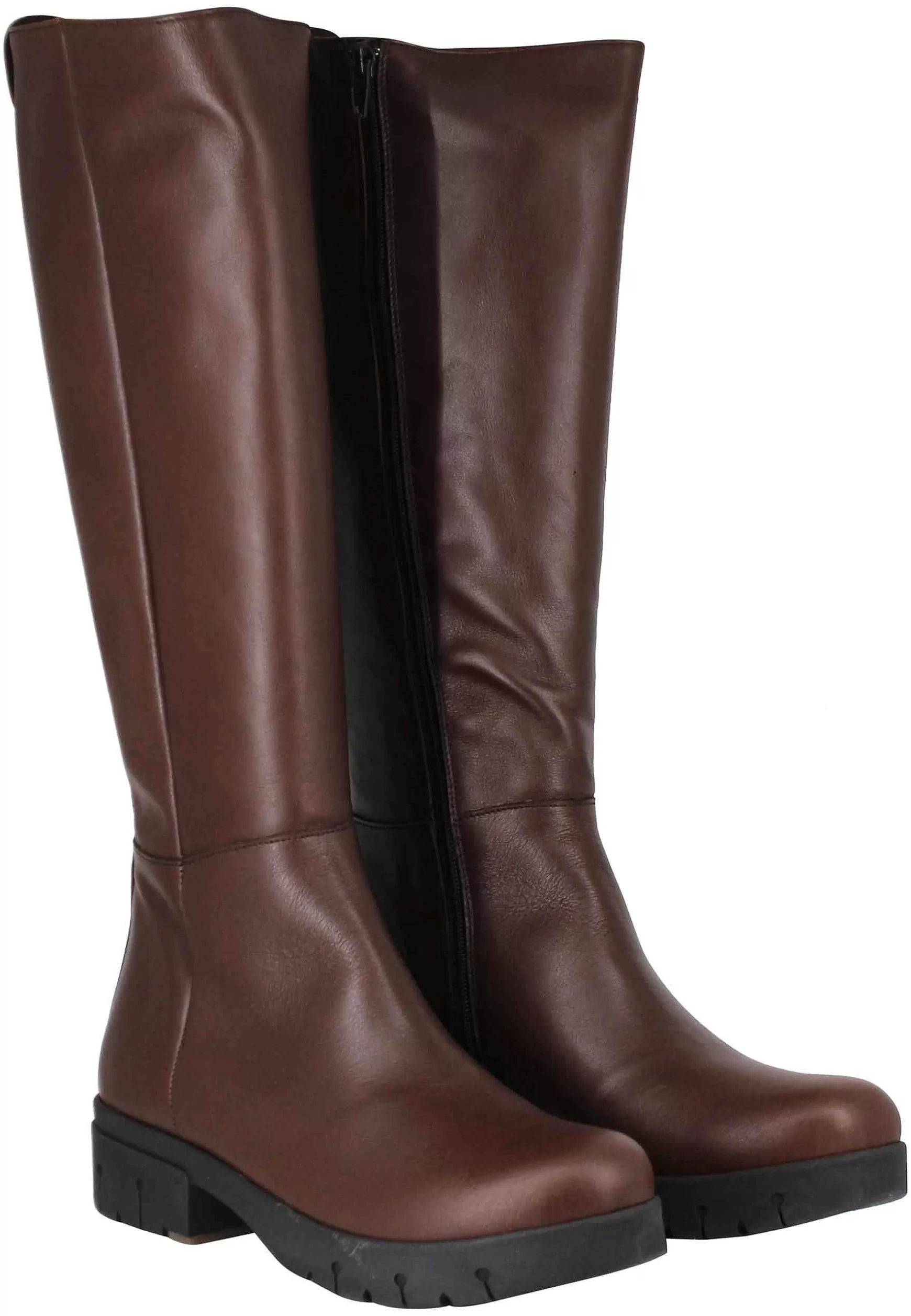 Stivali Donna In Pelle Testa Di Moro Con Fondo Gomma E Zip Laterale*Manuel Costa Sale