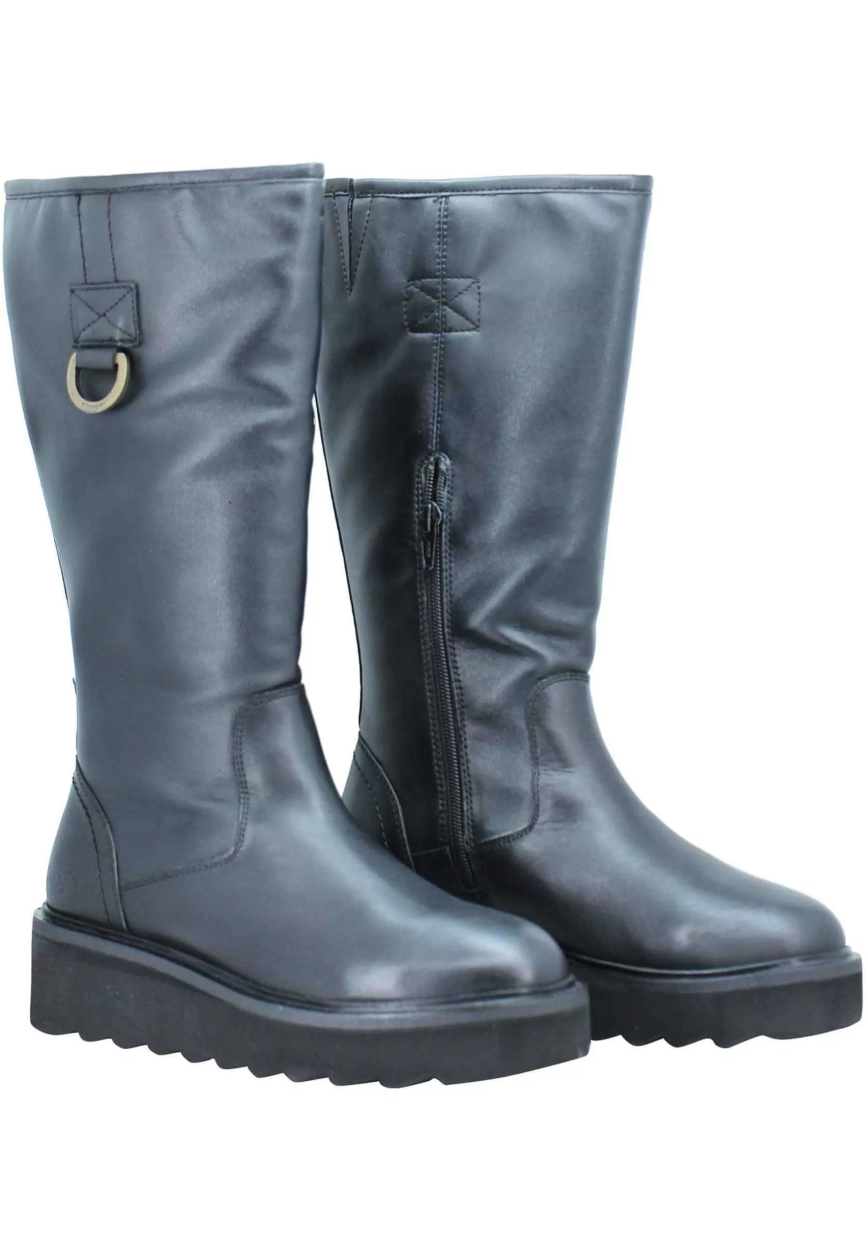 Stivali Donna Jane Hight In Pelle Con Fondo Gomma Basso E Fibbia Laterale*Wrangler Discount