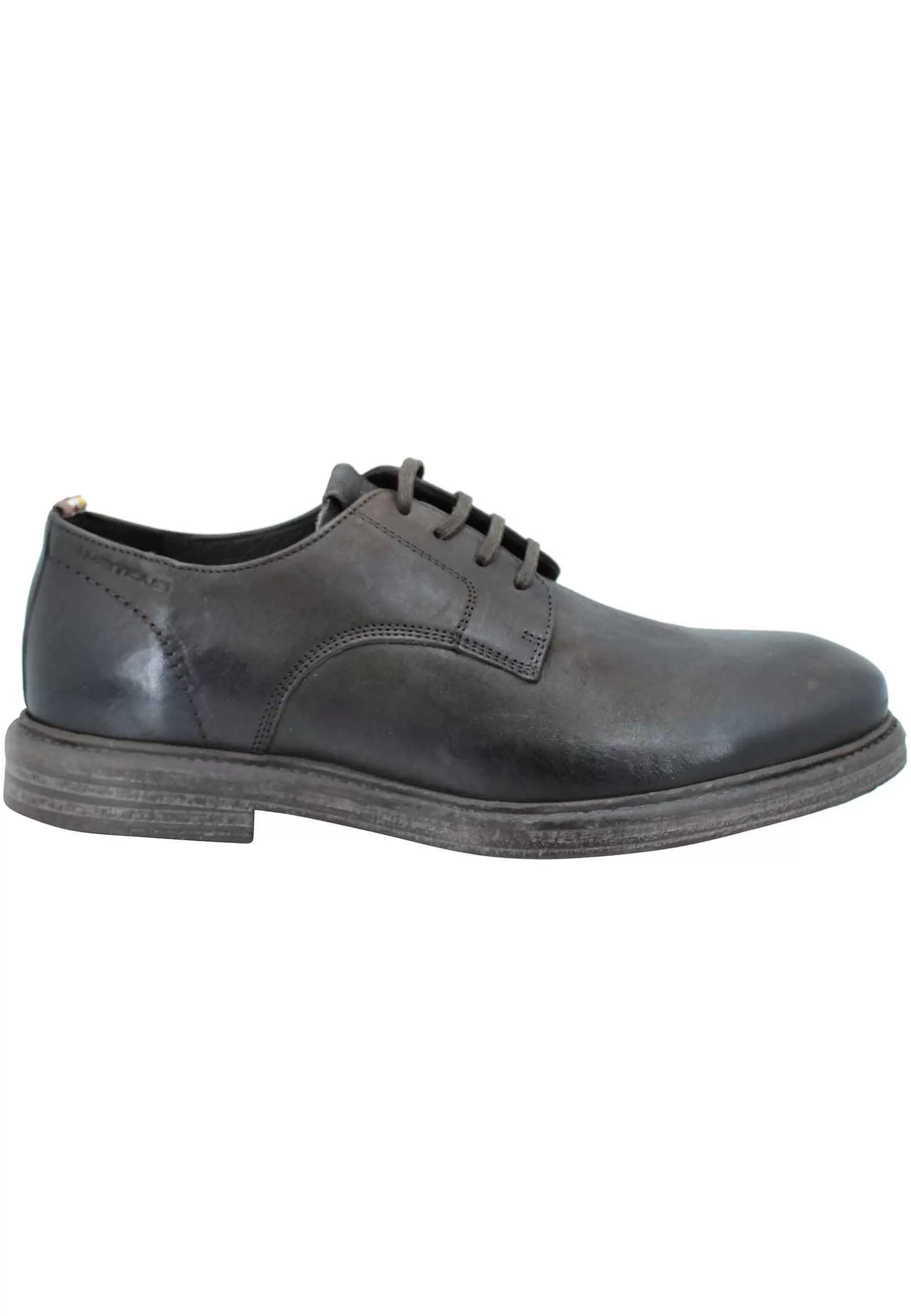 Stringata Uomo In Pelle Marrone Suola In Gomma E Sottopiede Memory Foam*Ambitious Cheap
