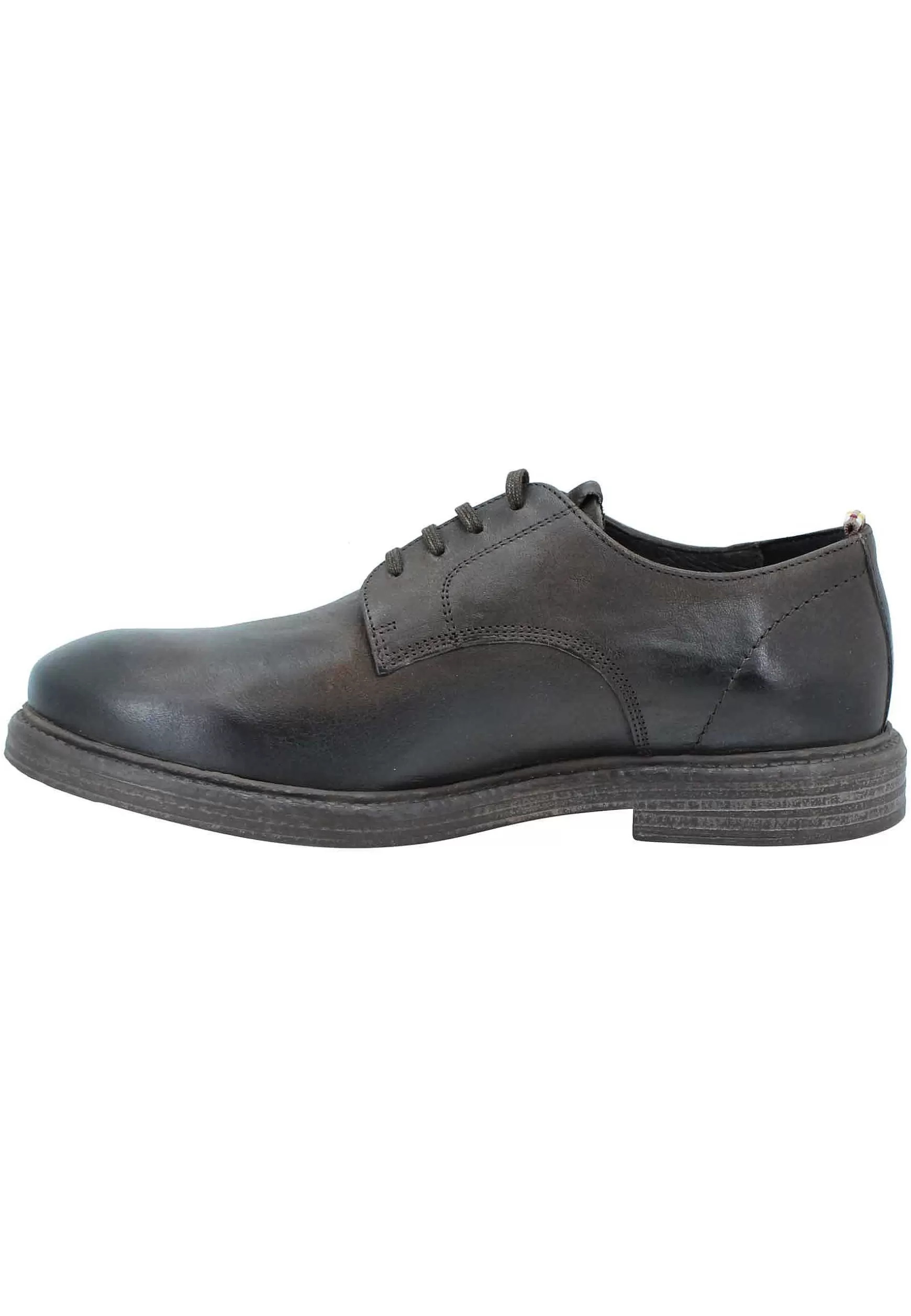 Stringata Uomo In Pelle Marrone Suola In Gomma E Sottopiede Memory Foam*Ambitious Cheap