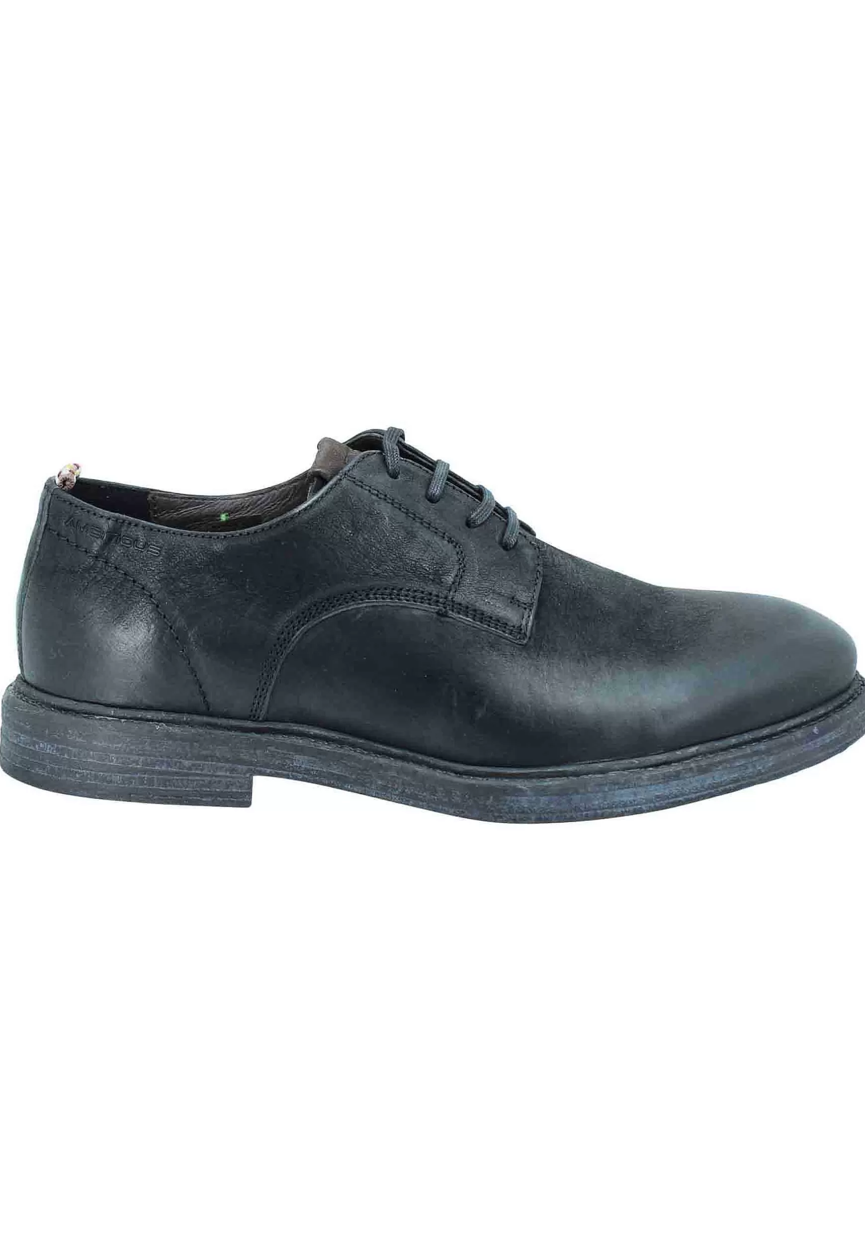 Stringata Uomo In Pelle Nera Suola In Gomma E Sottopiede Memory Foam*Ambitious Sale