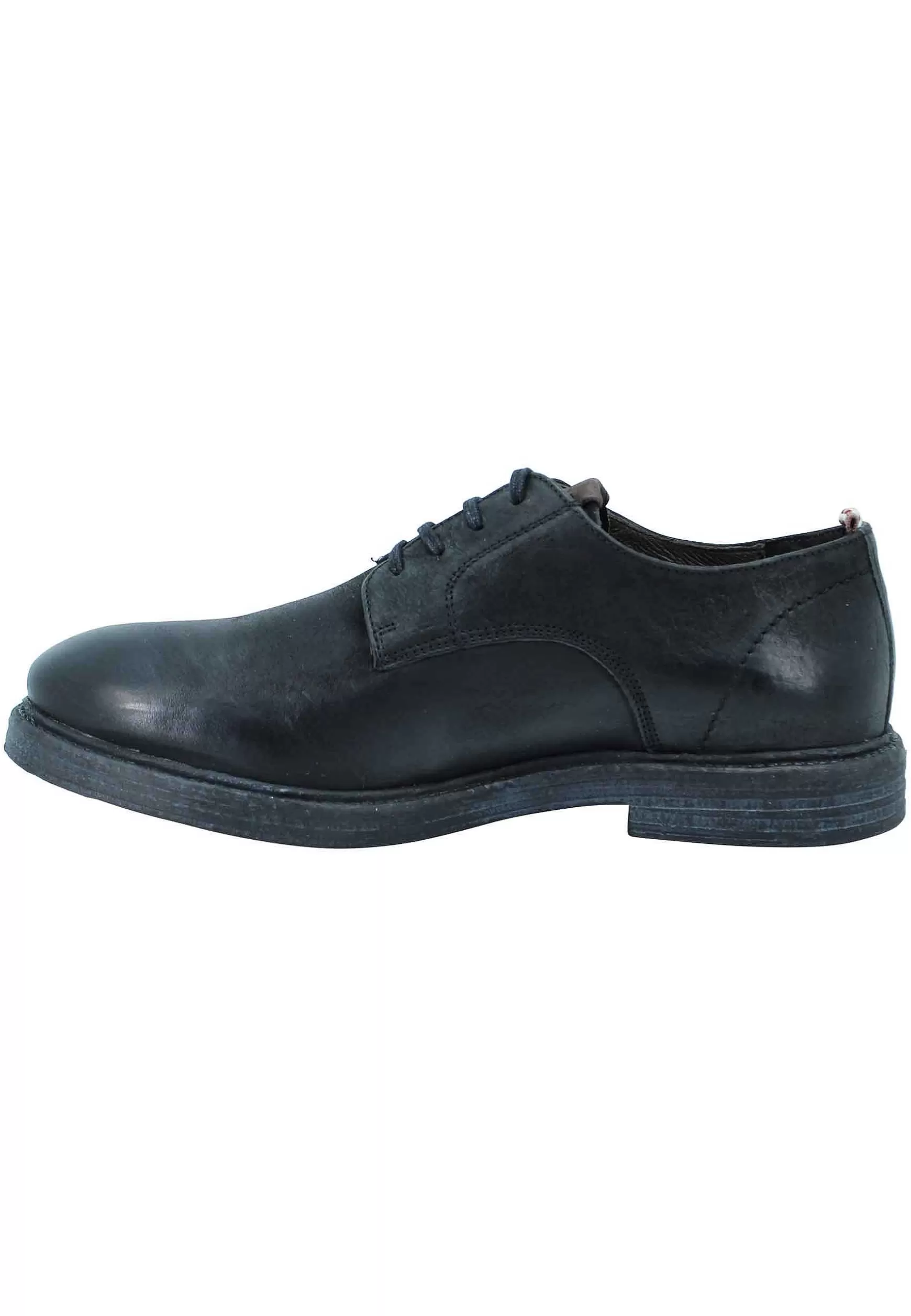 Stringata Uomo In Pelle Nera Suola In Gomma E Sottopiede Memory Foam*Ambitious Sale