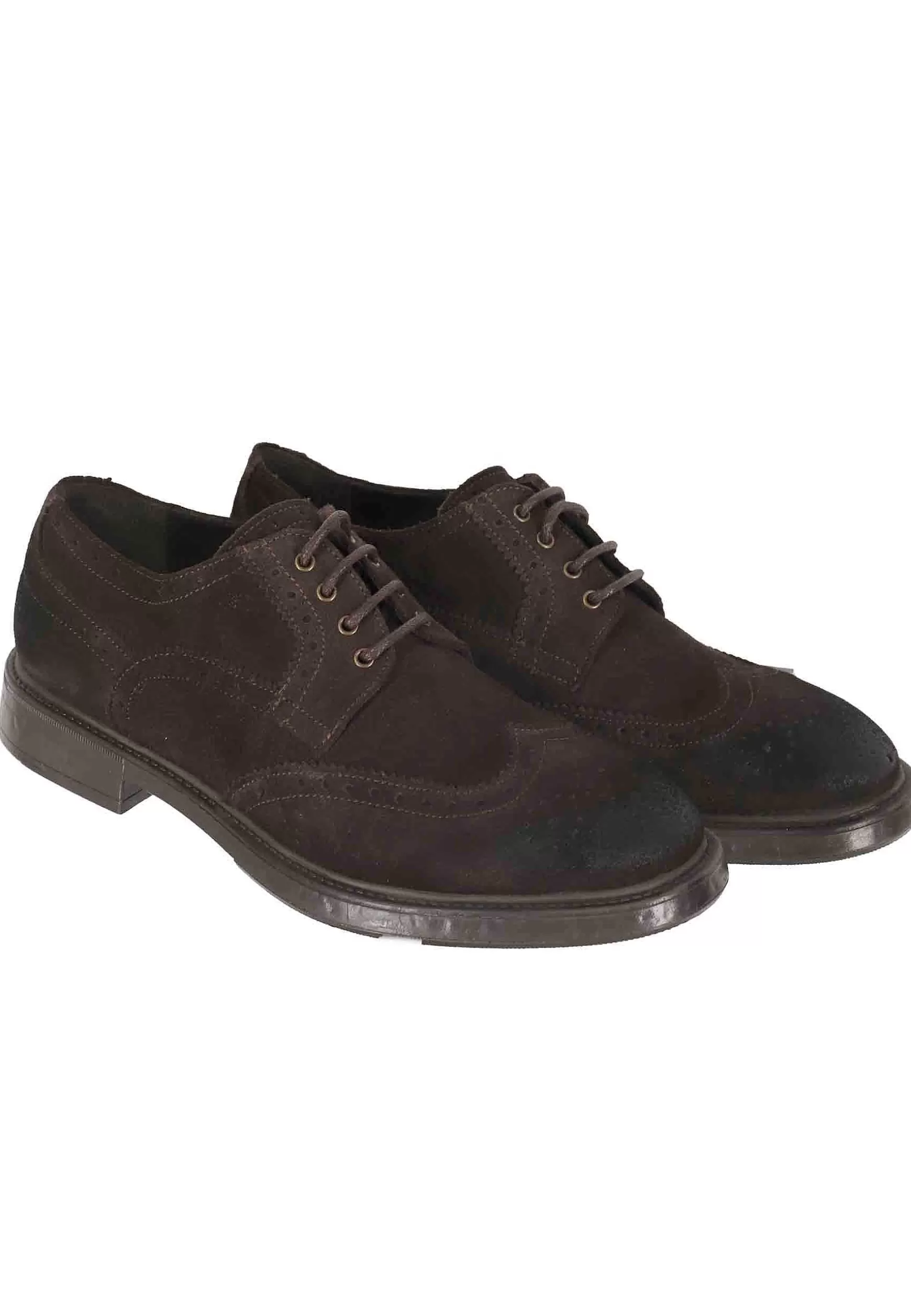 Stringate Da Uomo In Camoscio Testa Di Moro Con Impunture All'Inglese E Suola In Gomma** Shop