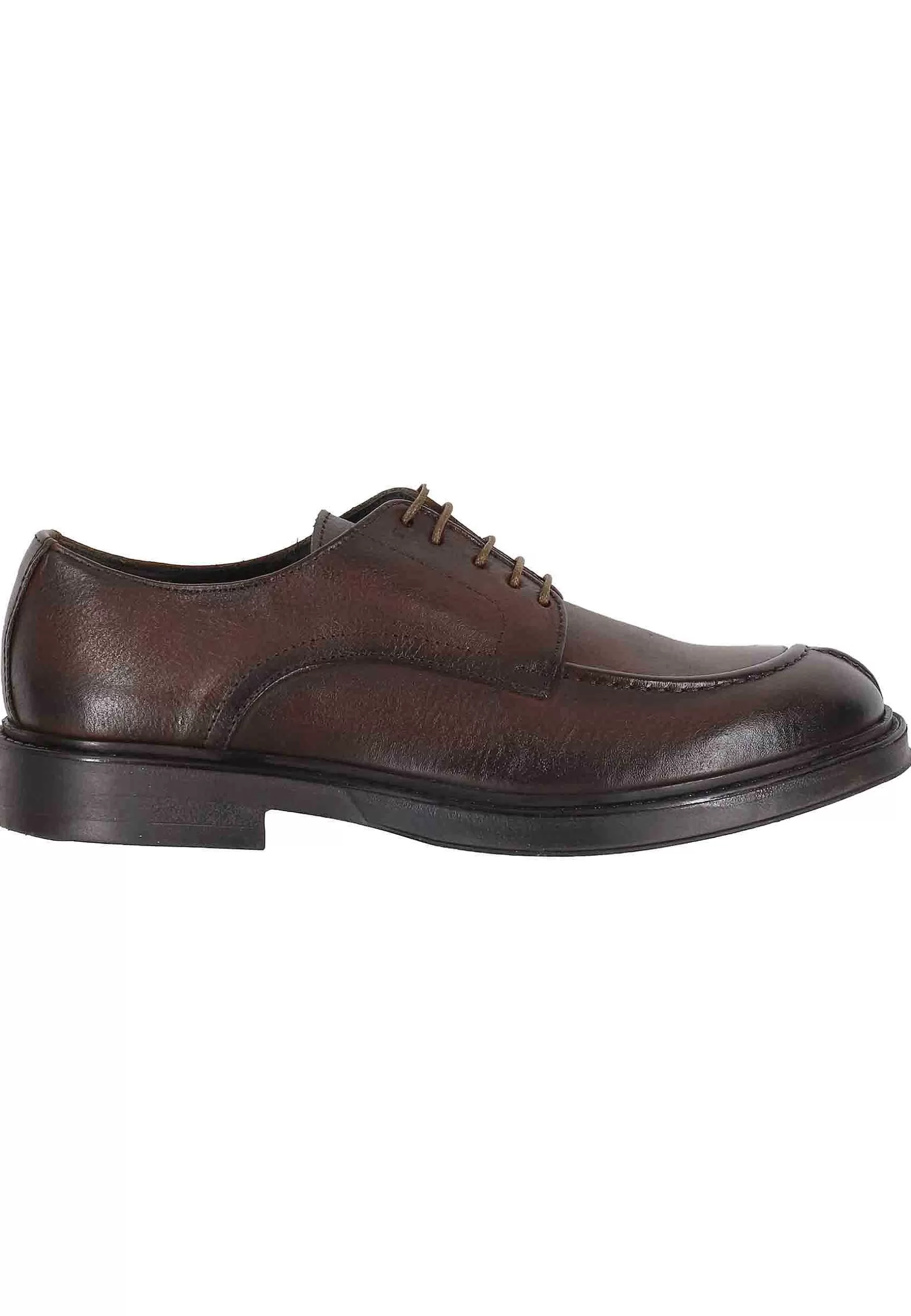 Stringate Da Uomo In Pelle Cuoio Con Vaschetta E Suola In Gomma** Sale