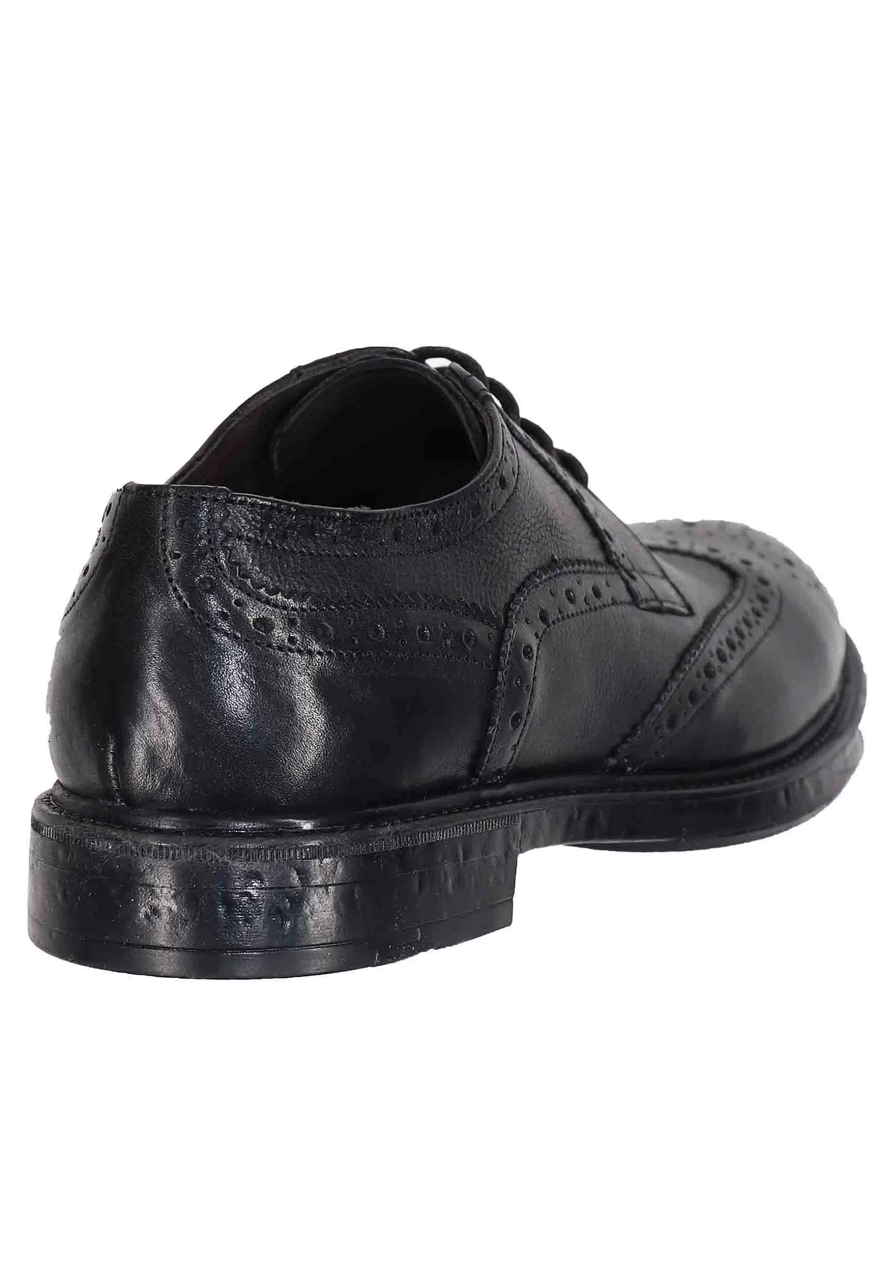 Stringate Da Uomo In Pelle Nera Con Impunture All'Inglese E Suola In Gomma** Best Sale