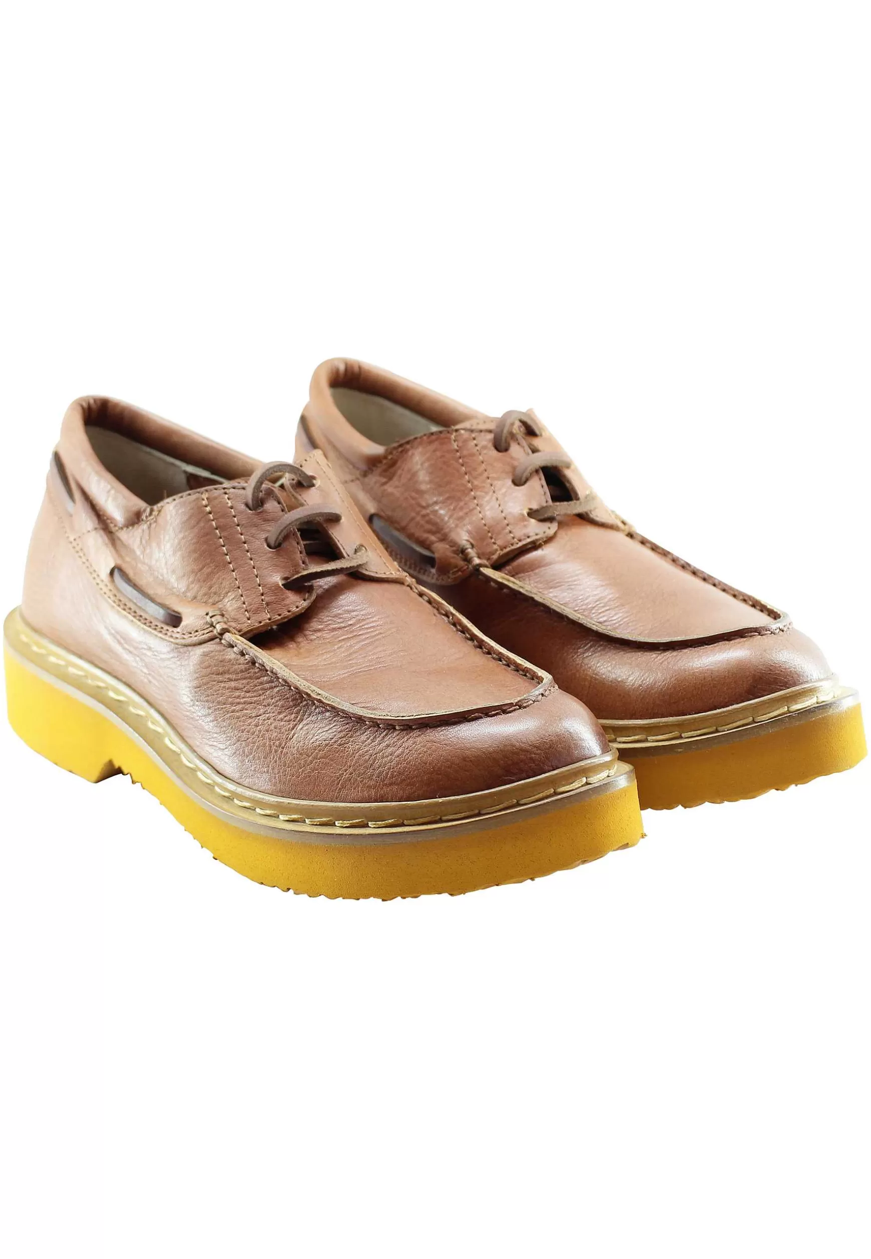 Stringate Donna In Pee Cuoio Con acci In Pee E Vaschetta Cucita*L Cheap