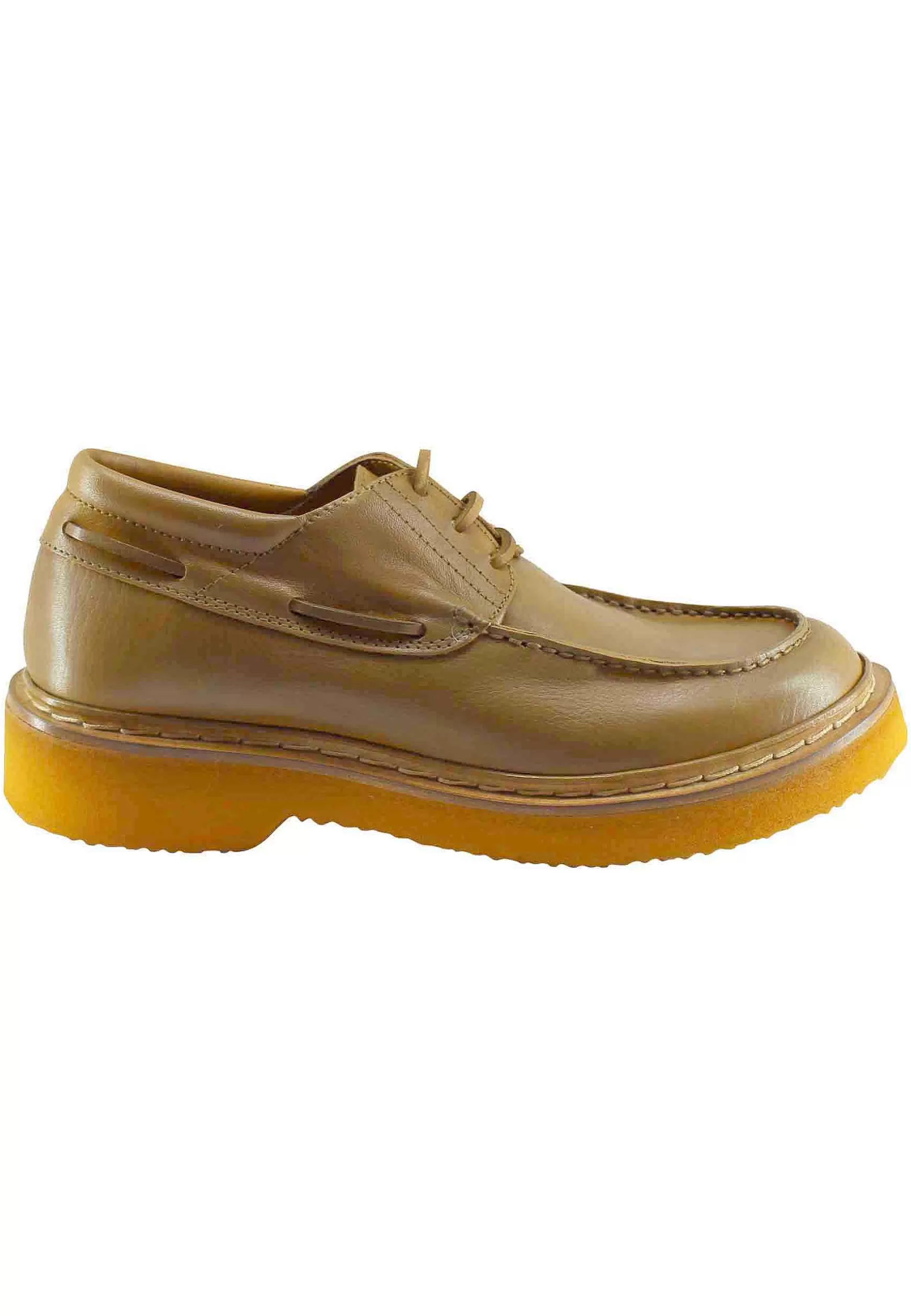 Stringate Donna In Pee Senape Con acci In Pee E Vaschetta Cucita*L Outlet