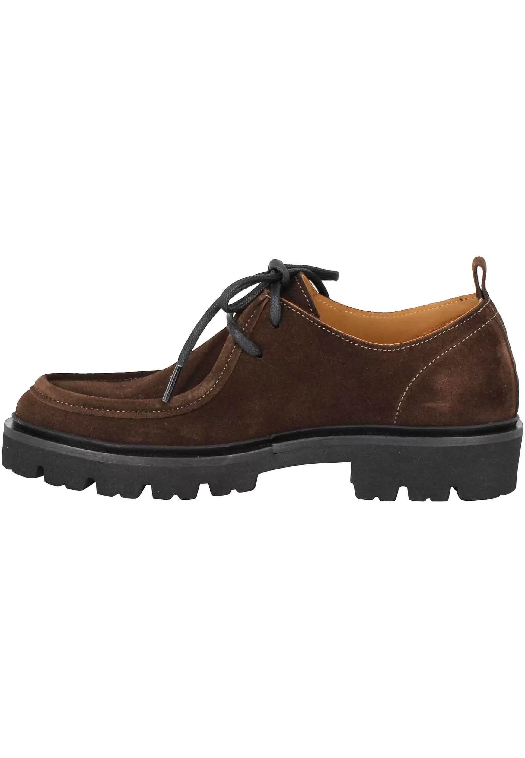 Stringate Uomo In Camoscio Testa Di Moro Con Vaschetta Cucita*Rogal Best Sale