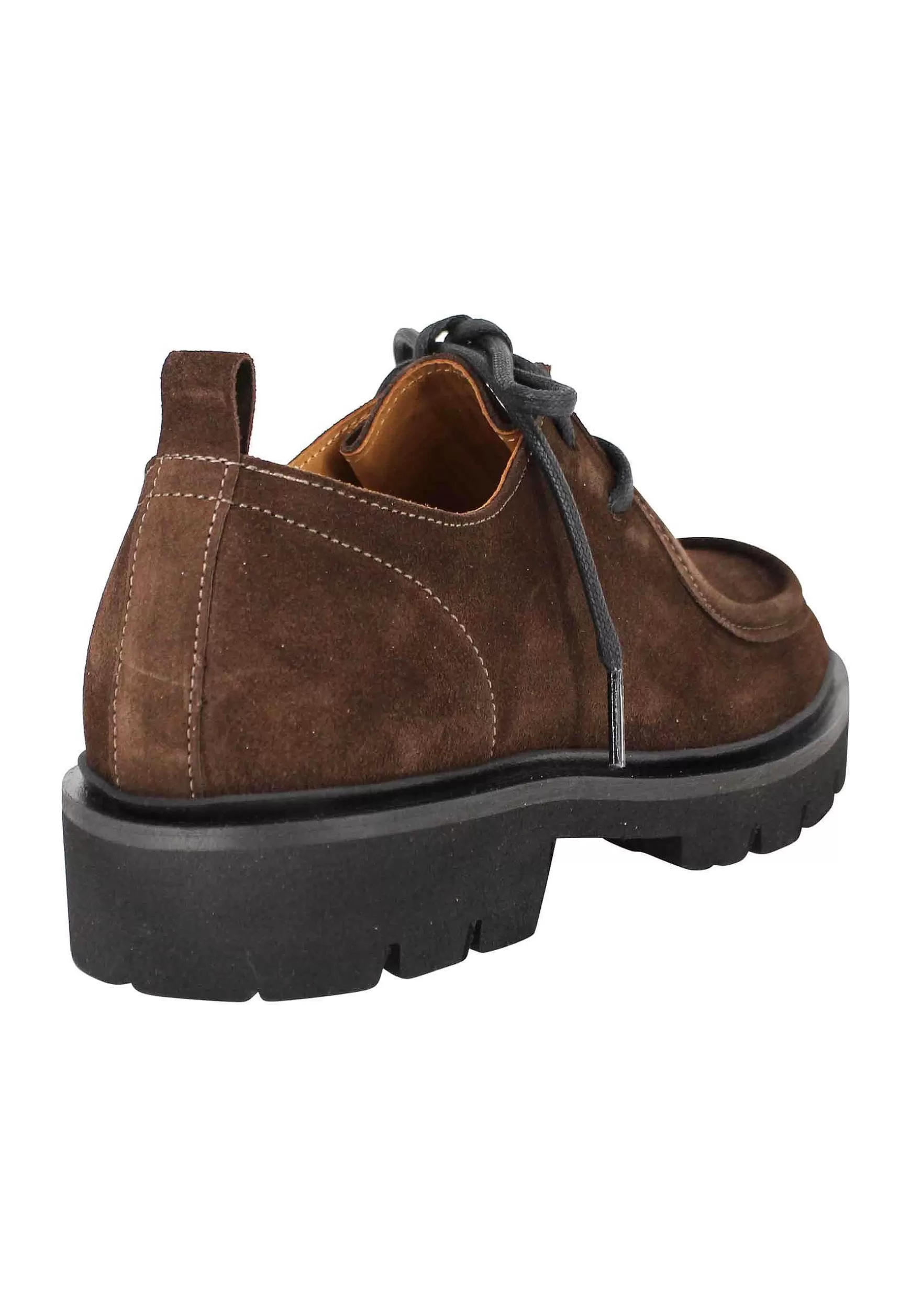 Stringate Uomo In Camoscio Testa Di Moro Con Vaschetta Cucita*Rogal Best Sale
