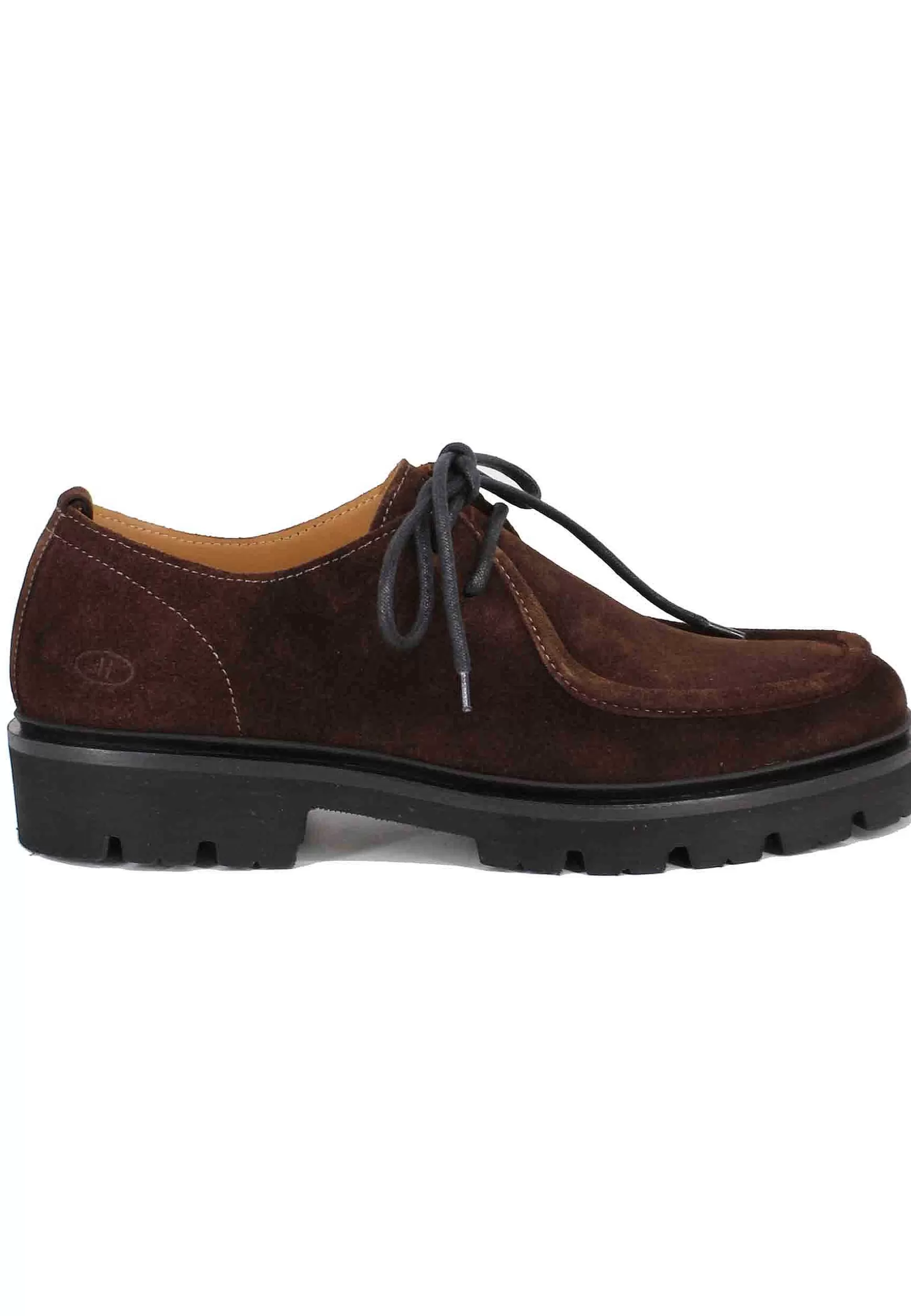 Stringate Uomo In Camoscio Testa Di Moro Con Vaschetta Cucita*Rogal Best Sale