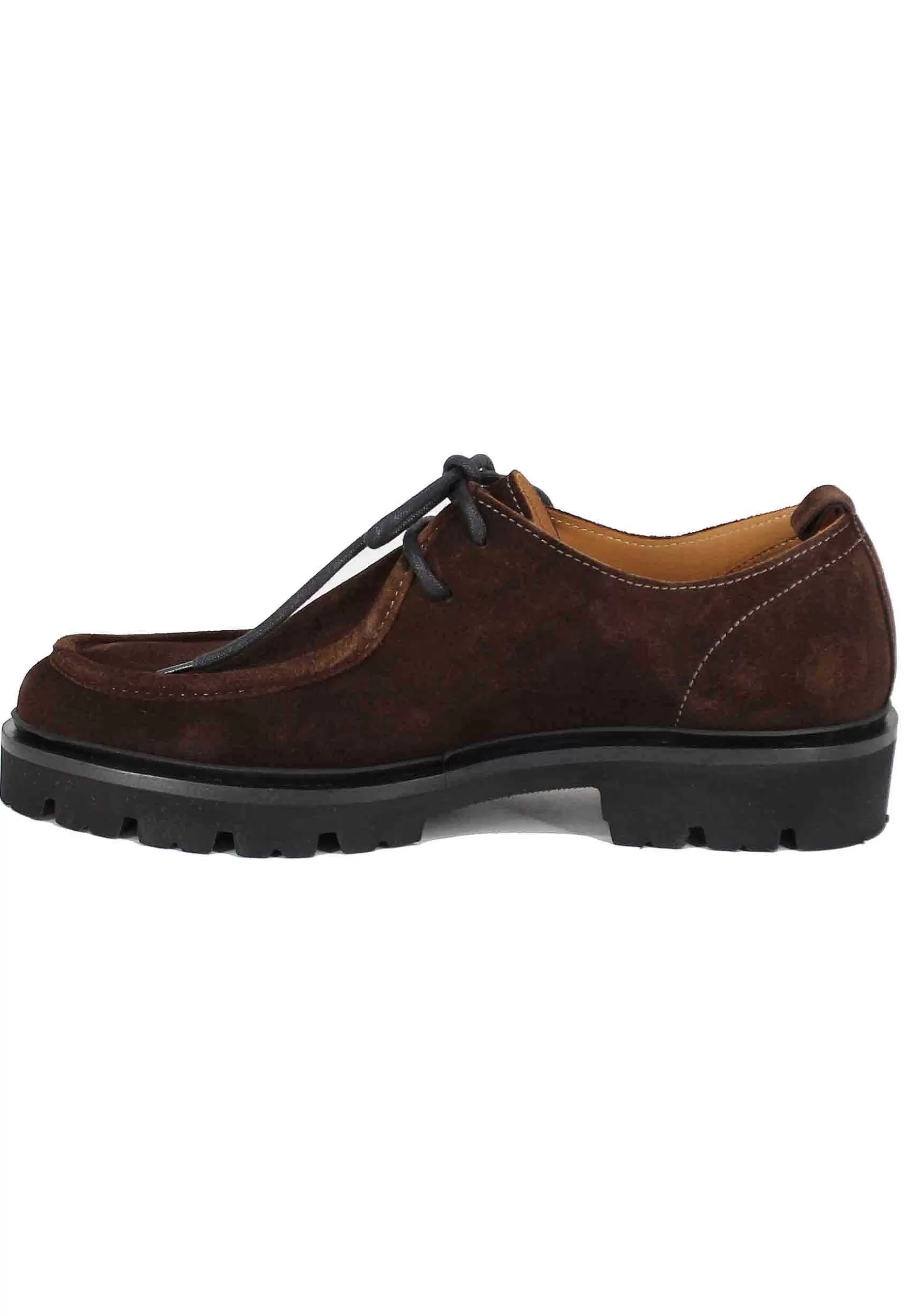 Stringate Uomo In Camoscio Testa Di Moro Con Vaschetta Cucita*Rogal Best Sale
