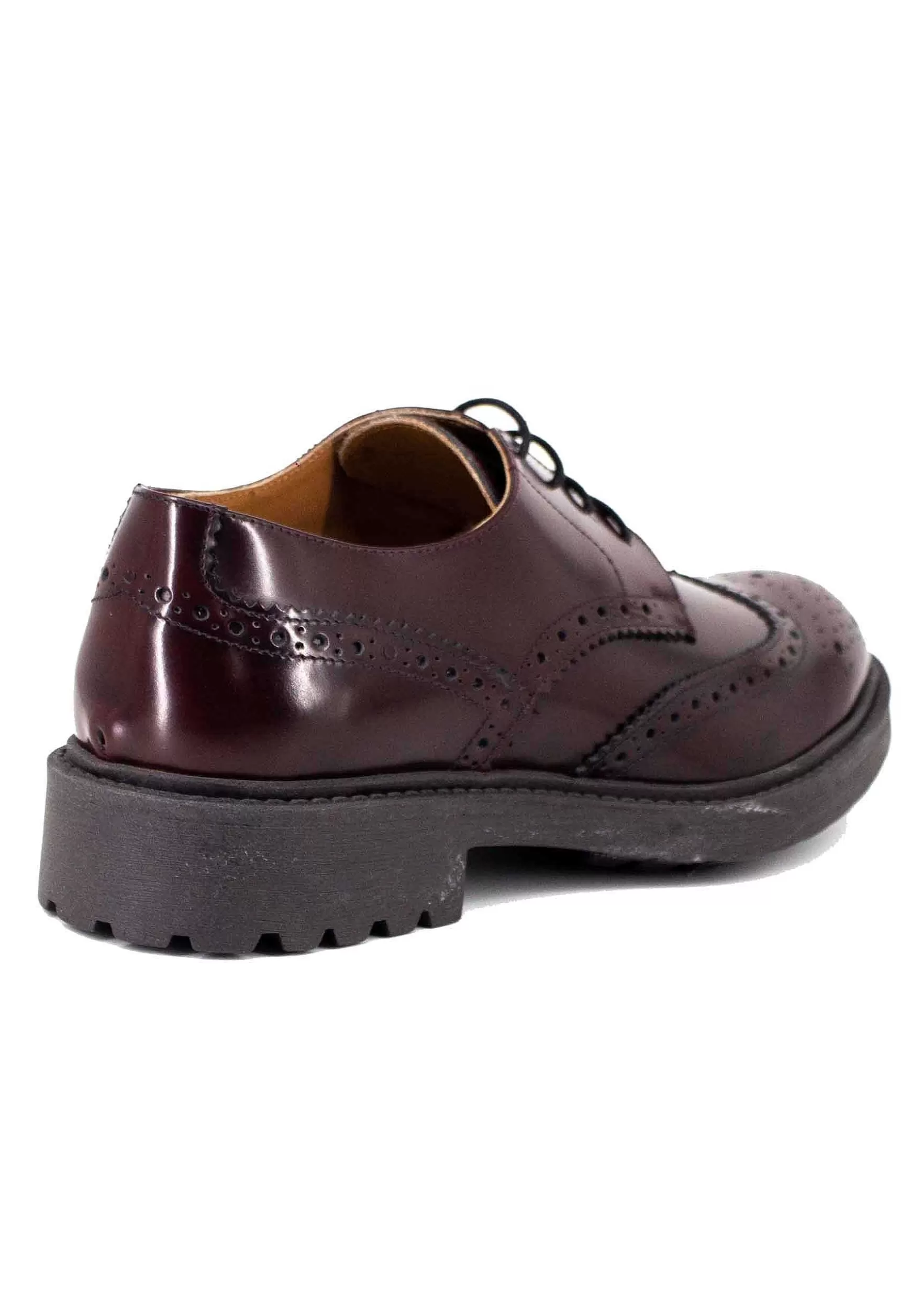 Stringate Uomo In Pelle Bordeaux Con Impunture E Fondo Gomma*Thompson Sale