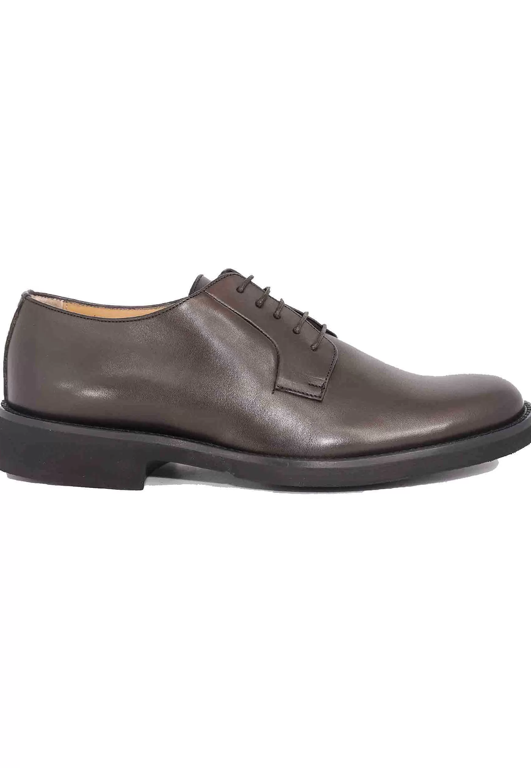Stringate Uomo In Pelle Marone Con Suola In Gomma Ultra Leggera E Punta Tonda** Shop