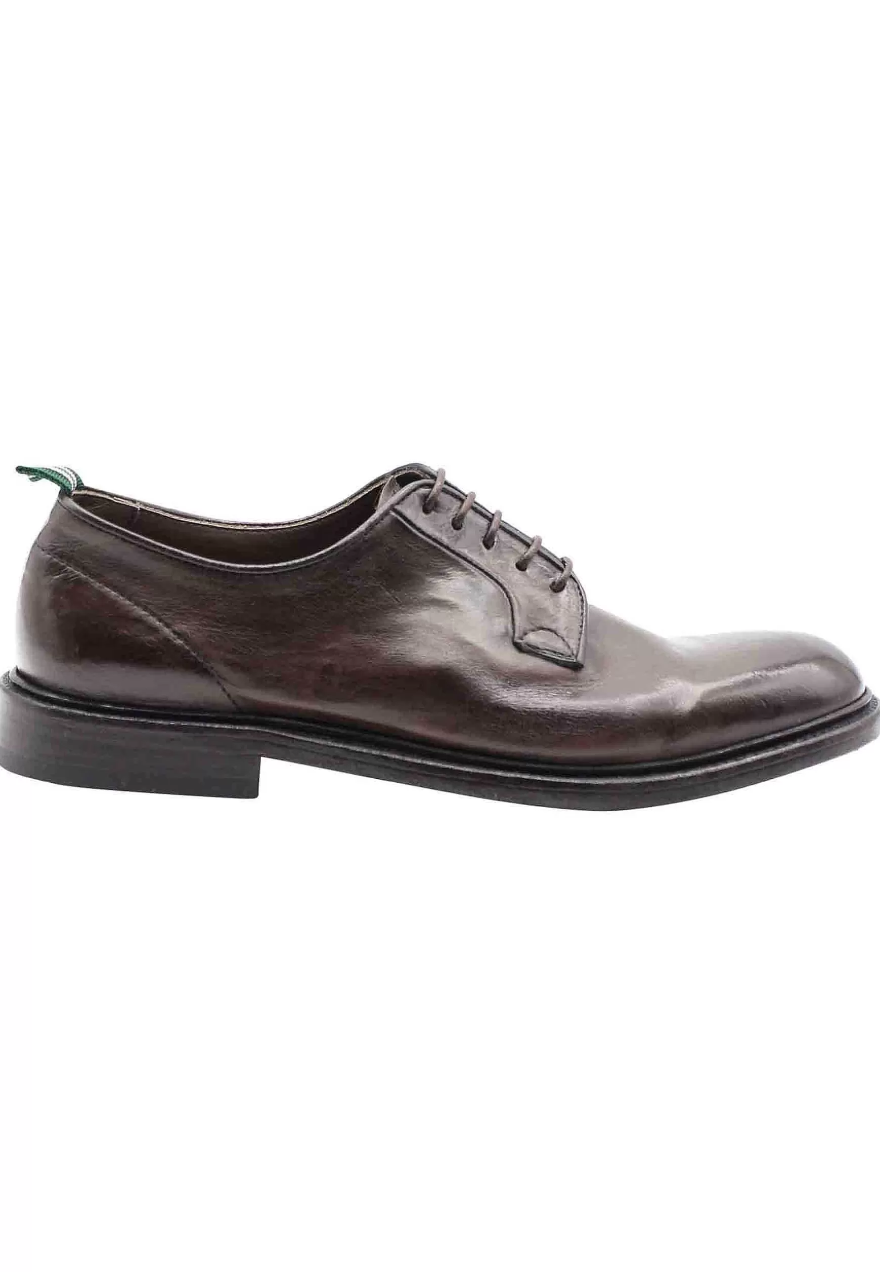 Stringate Uomo In Pelle Marrone Con Suola In Cuoio Cucita*Green George Store