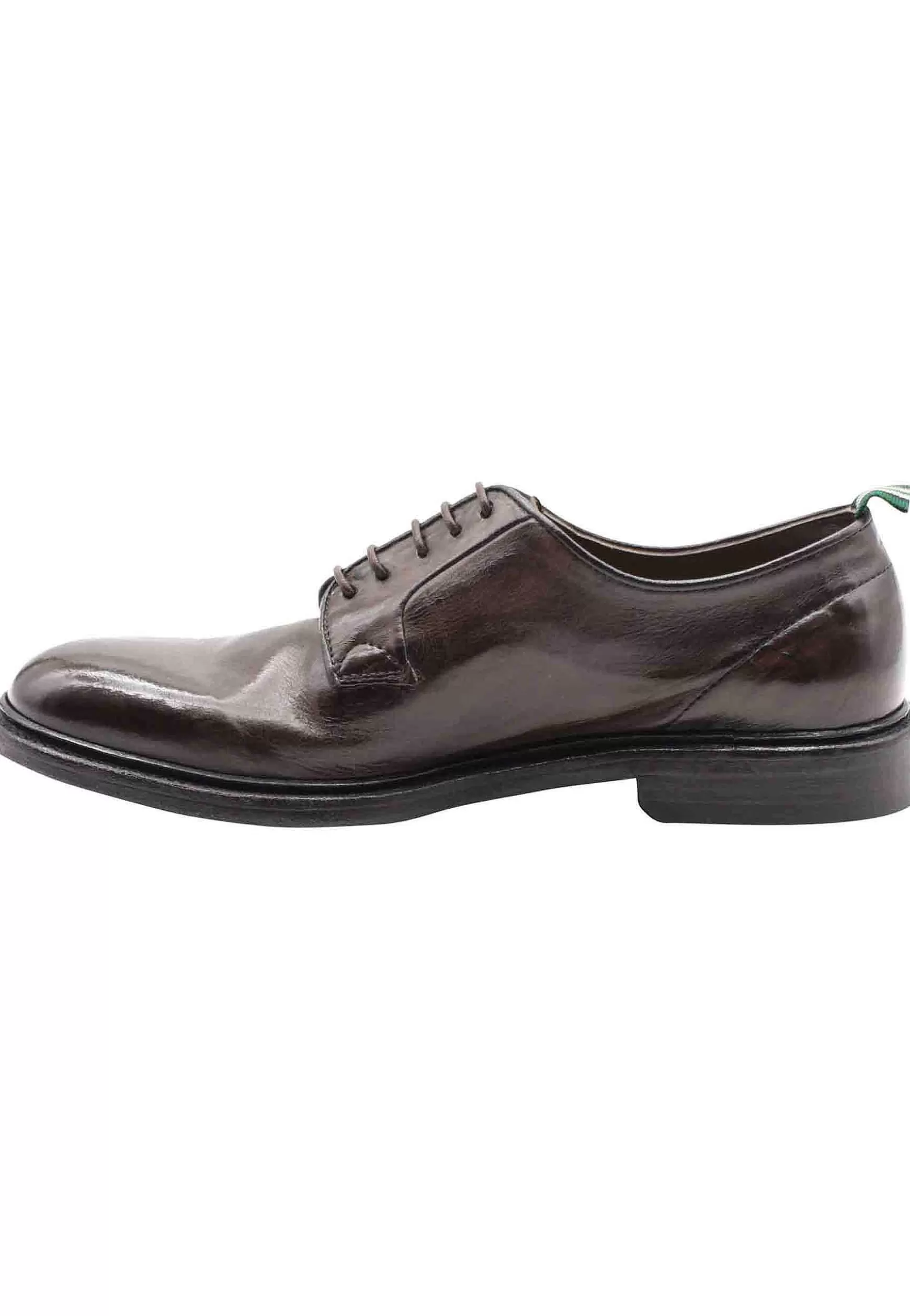 Stringate Uomo In Pelle Marrone Con Suola In Cuoio Cucita*Green George Store