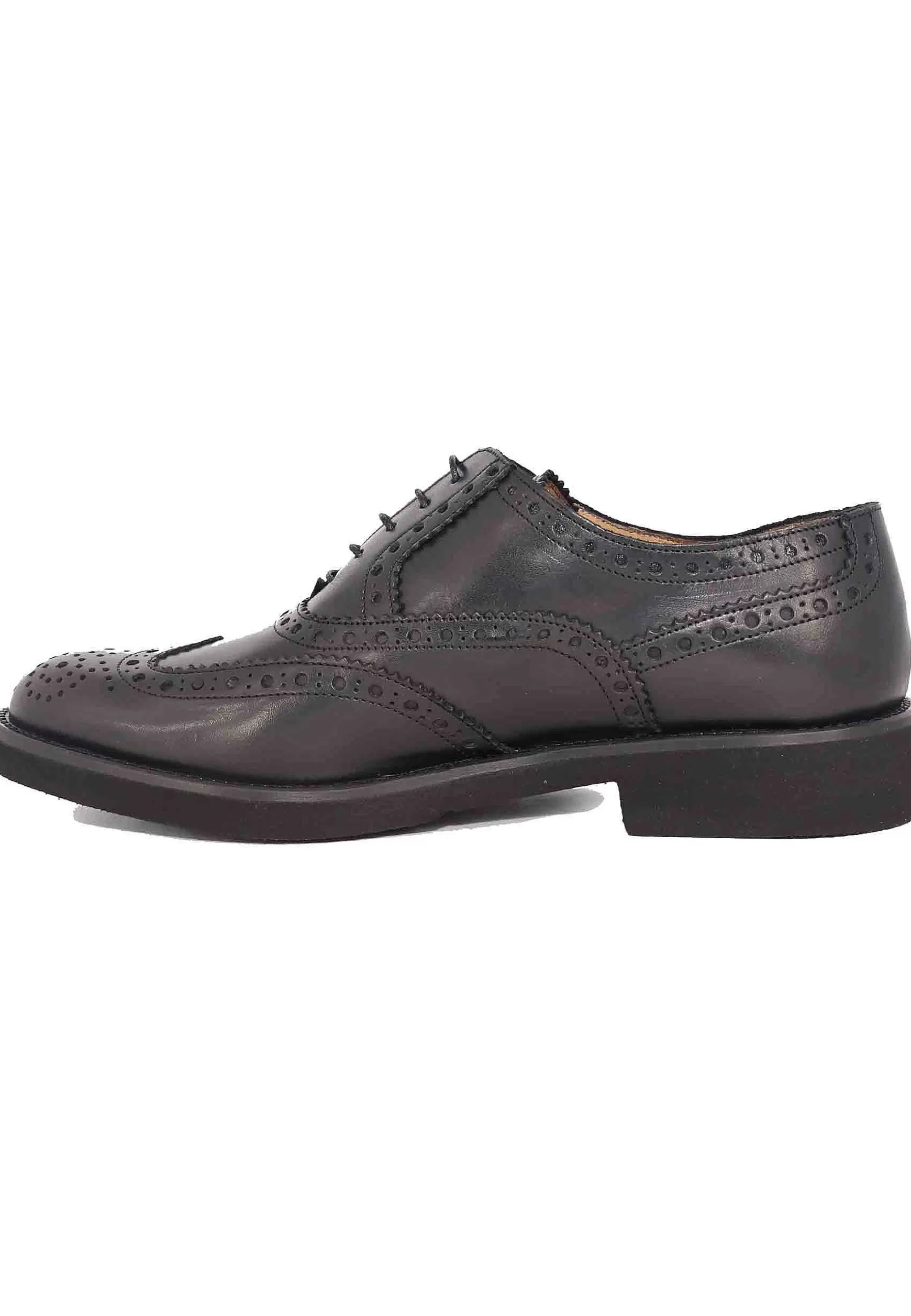 Stringate Uomo In Pelle Nera Con Impunture All'Inglese E Suola In Gomma Ultra Leggera** Flash Sale