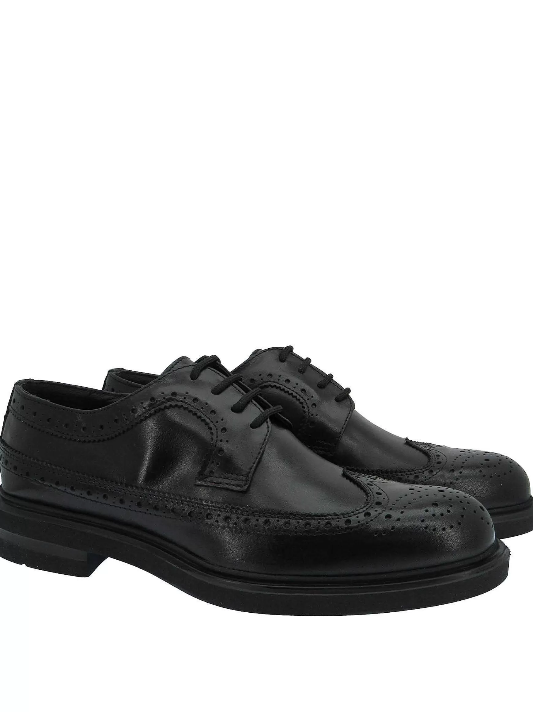 Stringate Uomo In Pelle Nera Con Impunture E Suola Ultra Leggera** Hot