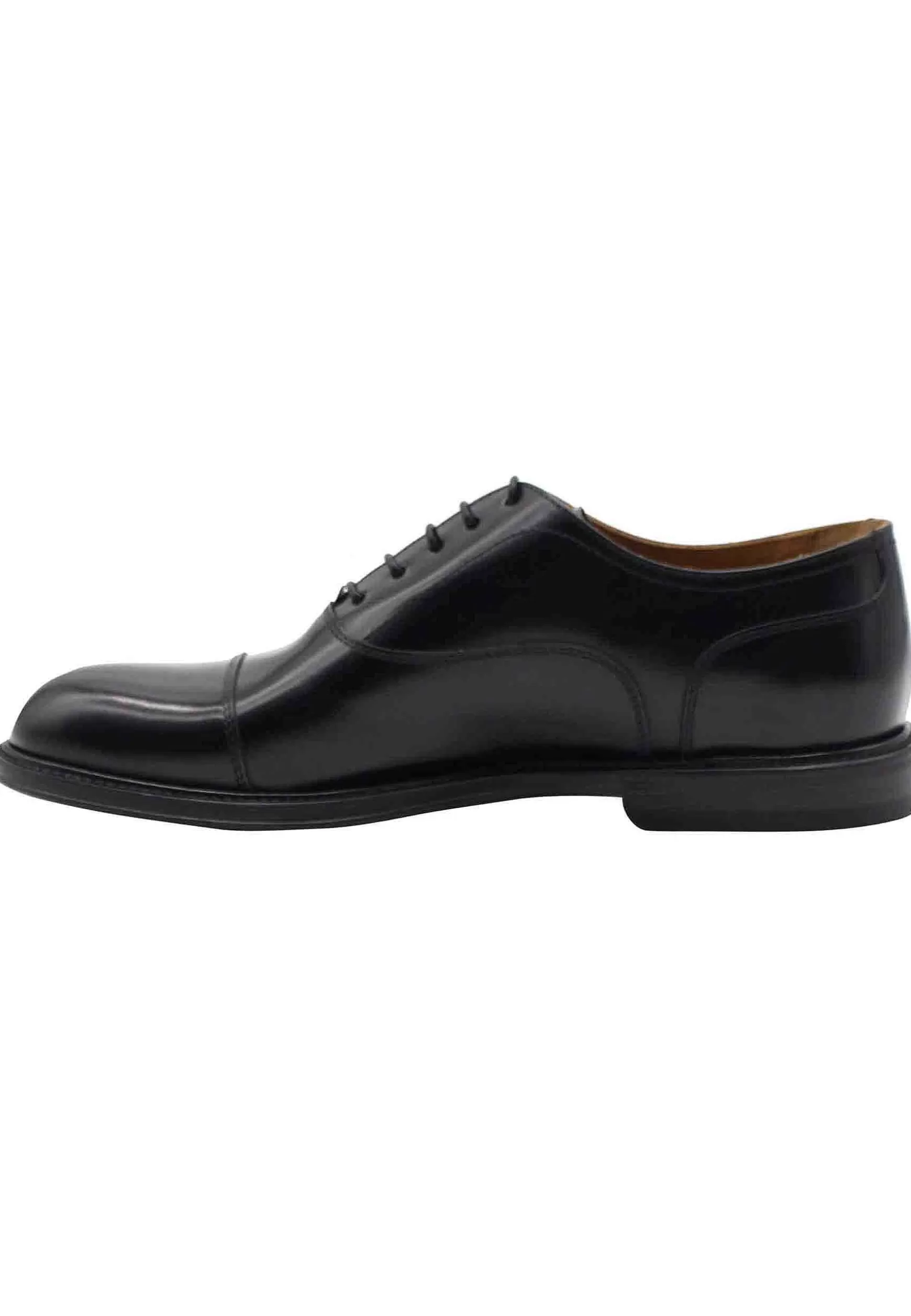 Stringate Uomo In Pelle Nera Con Suola In Cuoio Cucita*Green George Best Sale