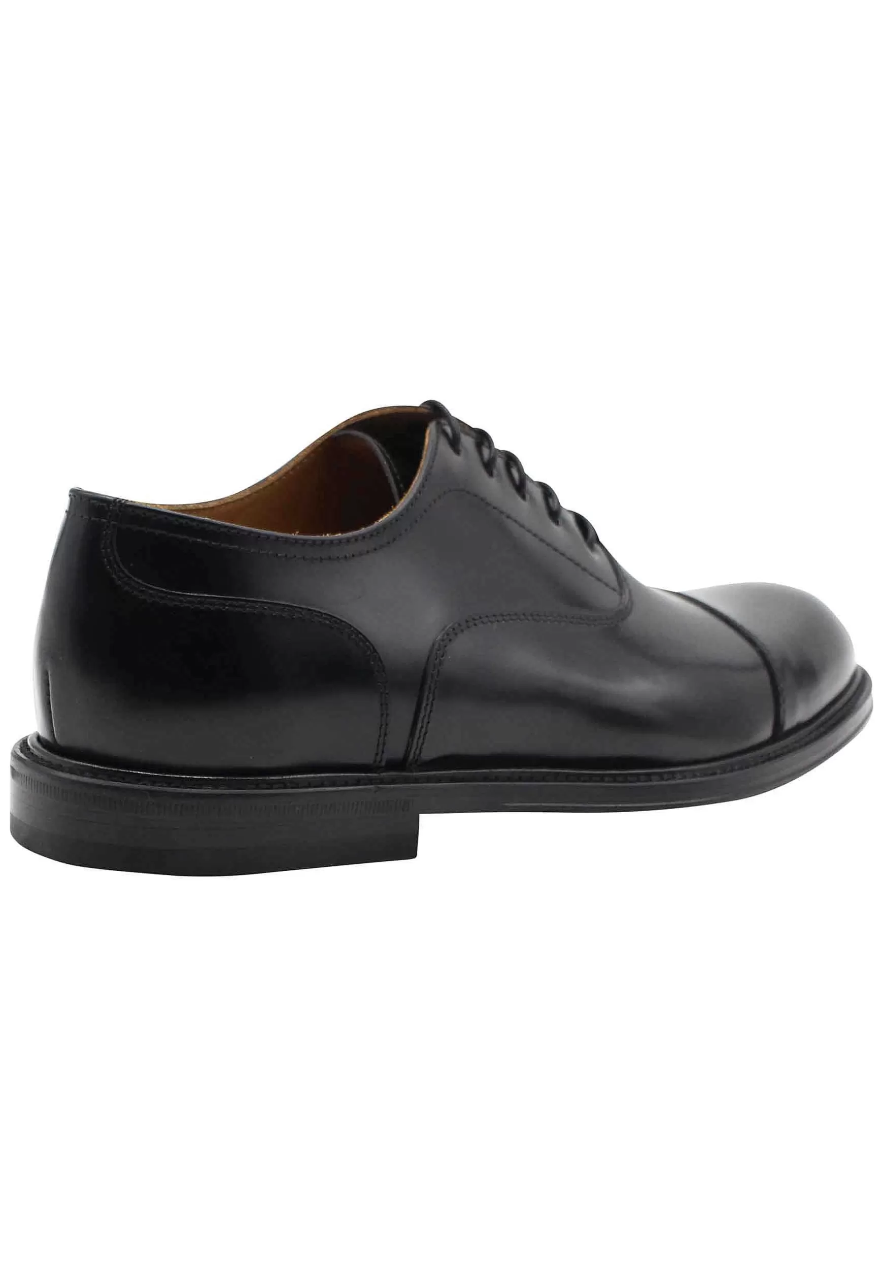Stringate Uomo In Pelle Nera Con Suola In Cuoio Cucita*Green George Best Sale