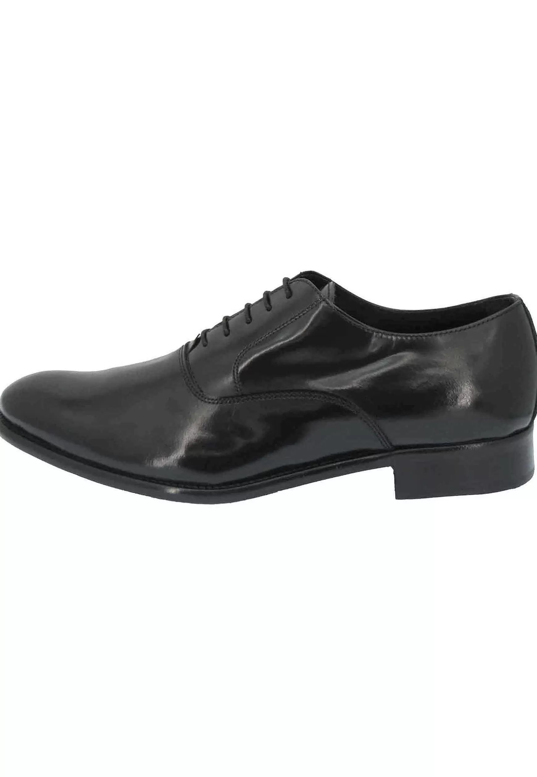 Stringate Uomo In Pelle Nera Lucida Con Fondo In Cuoio** Online