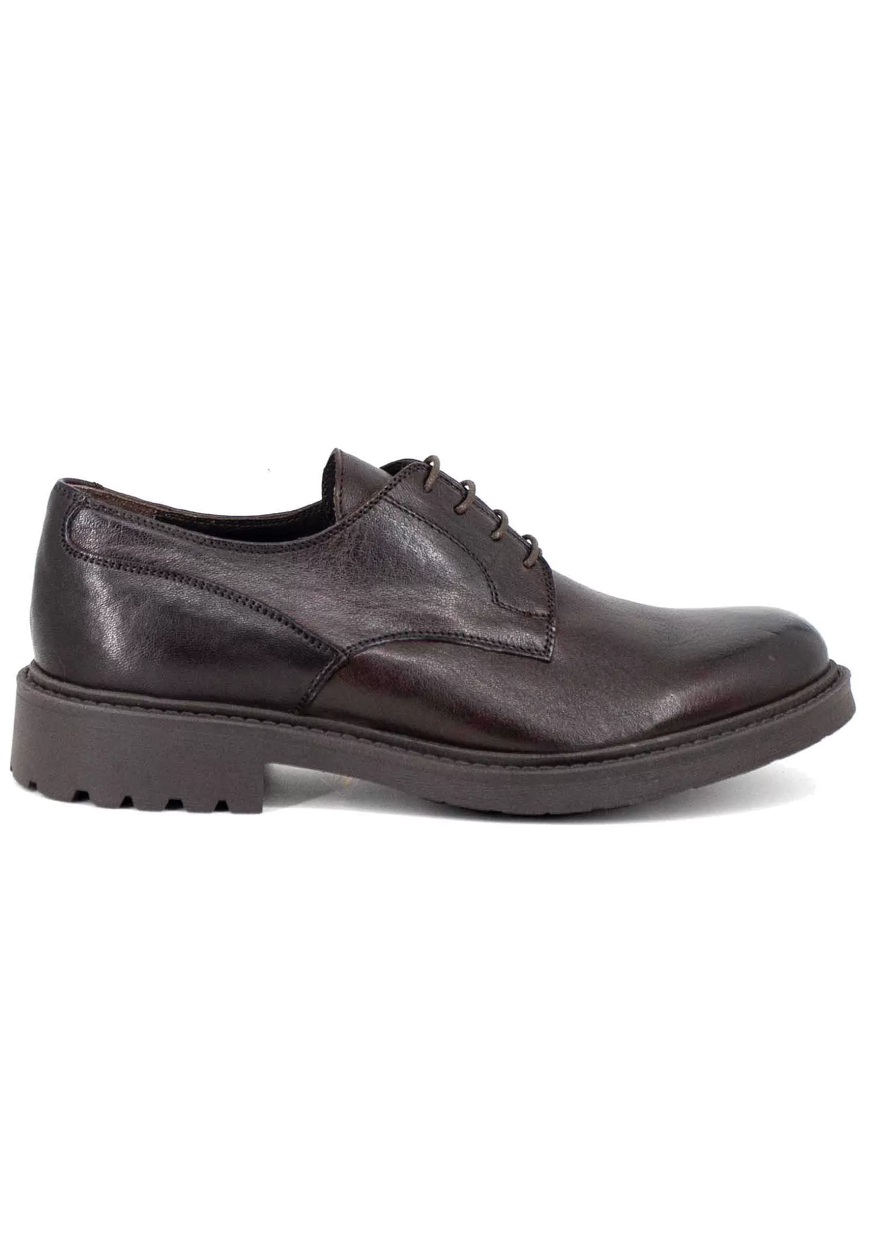 Stringate Uomo In Pelle Opaca Testa Di Moro Con Suola In Gomma*Thompson Clearance