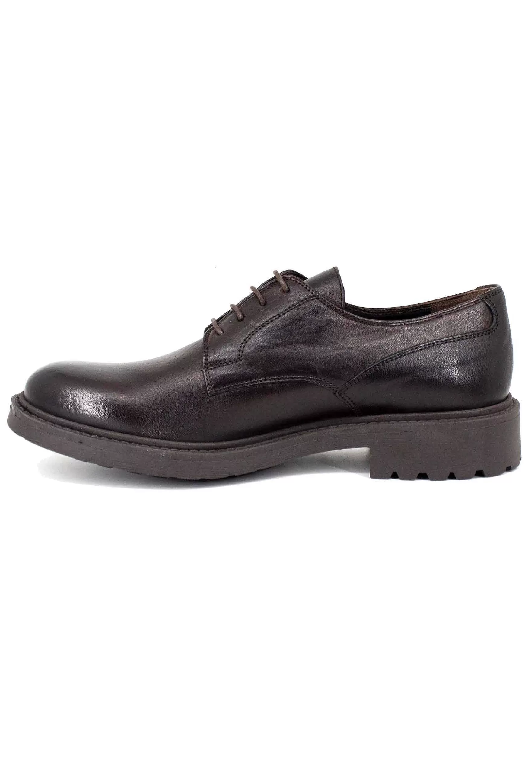 Stringate Uomo In Pelle Opaca Testa Di Moro Con Suola In Gomma*Thompson Clearance