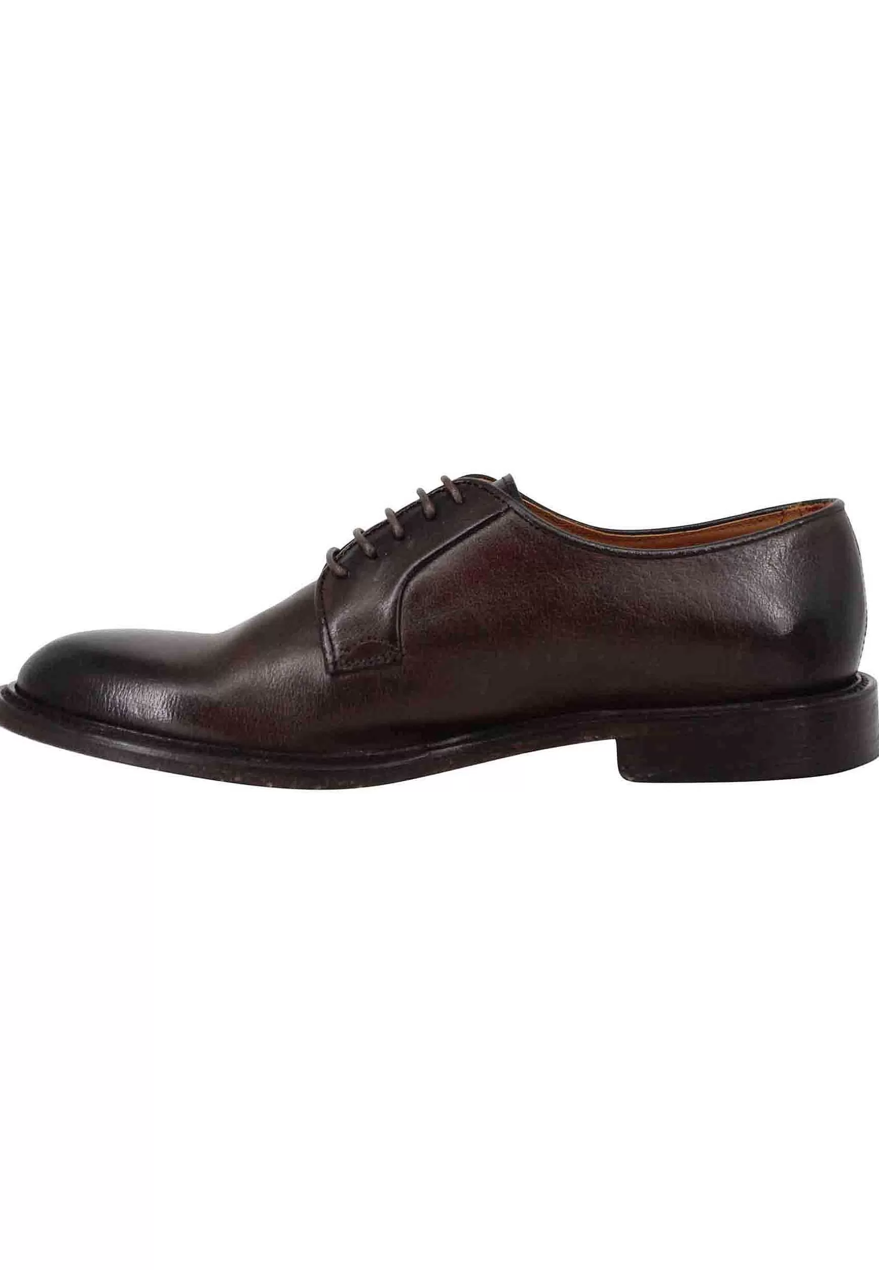 Stringate Uomo In Pelle Testa Di Moro Con Suola In Cuoio Cucita** Best