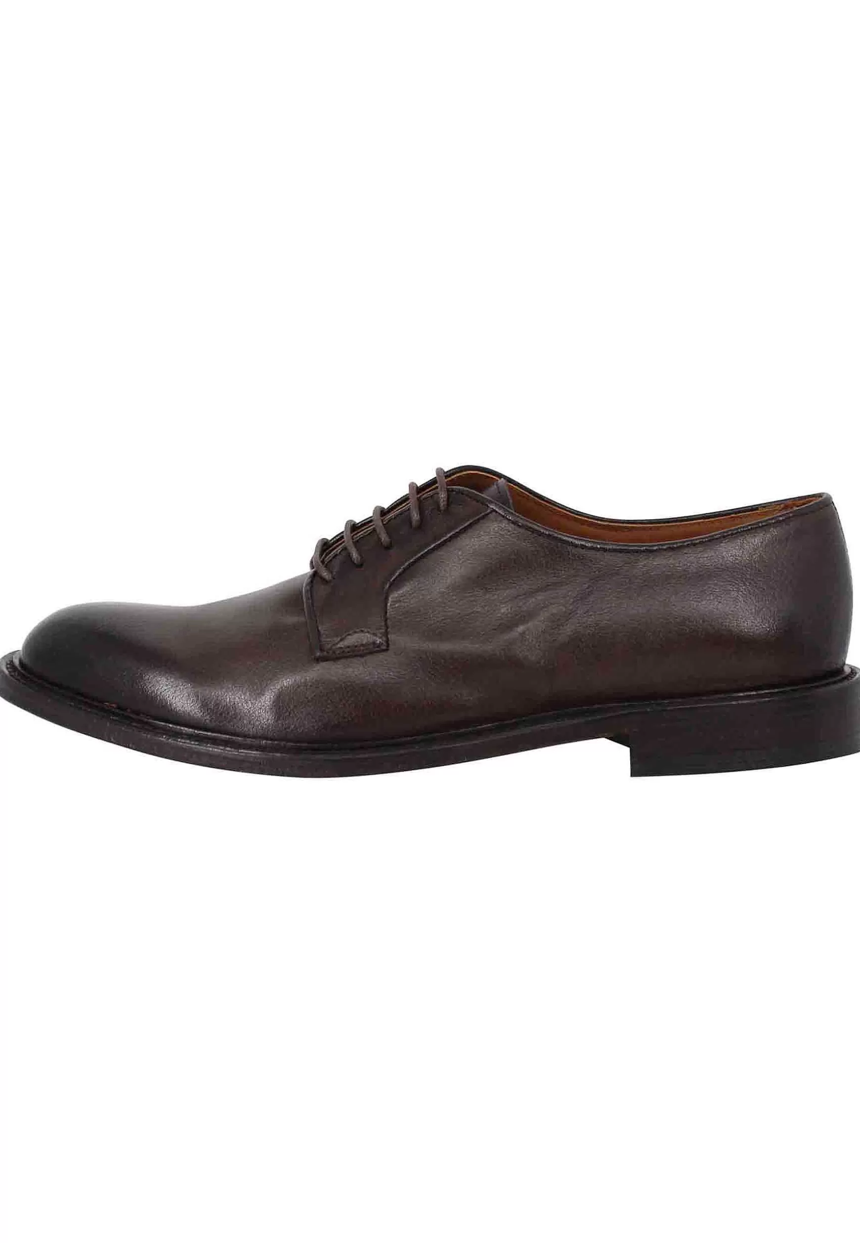 Stringate Uomo In Pelle Testa Di Moro Con Suola In Cuoio Cucita** Best