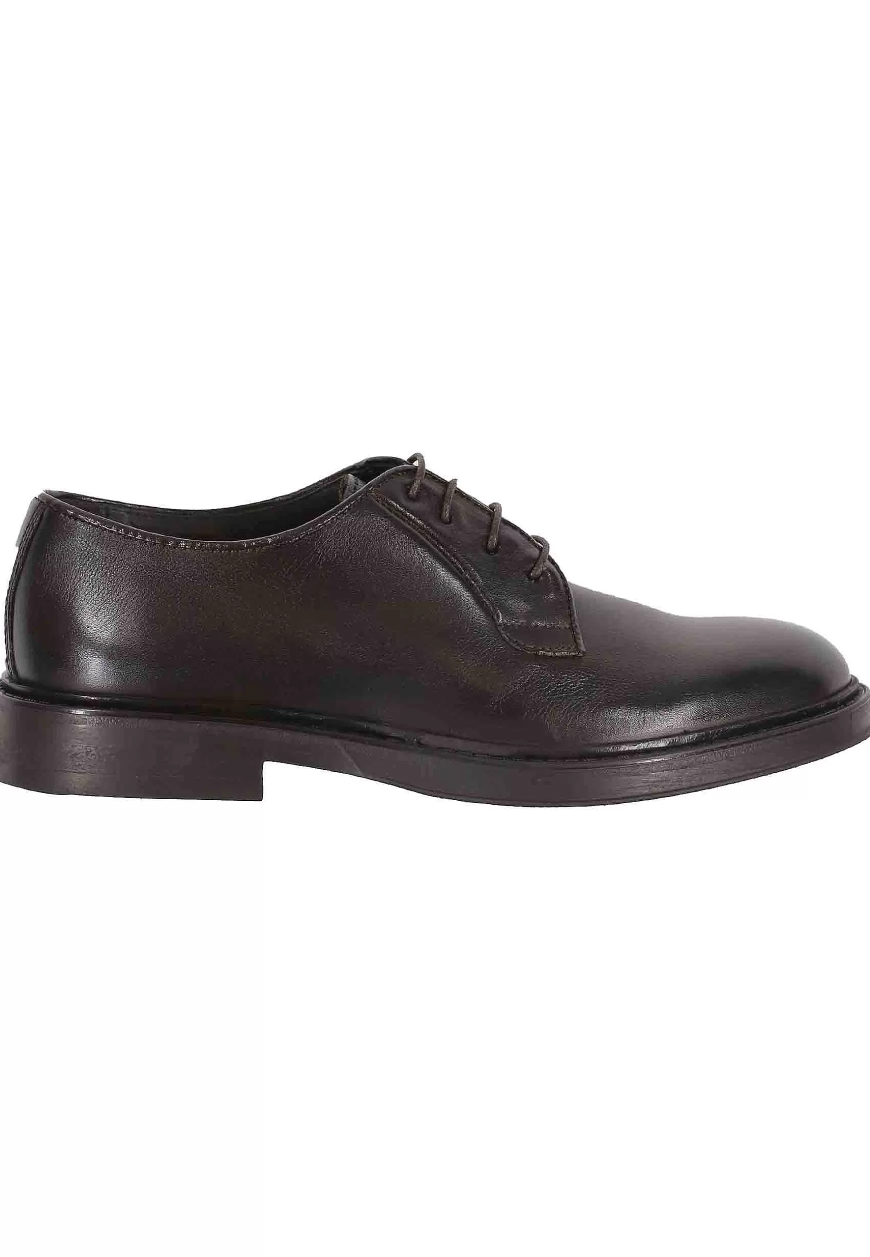 Stringate Uomo In Pelle Testa Di Moro Con Suola In Gomma** Sale