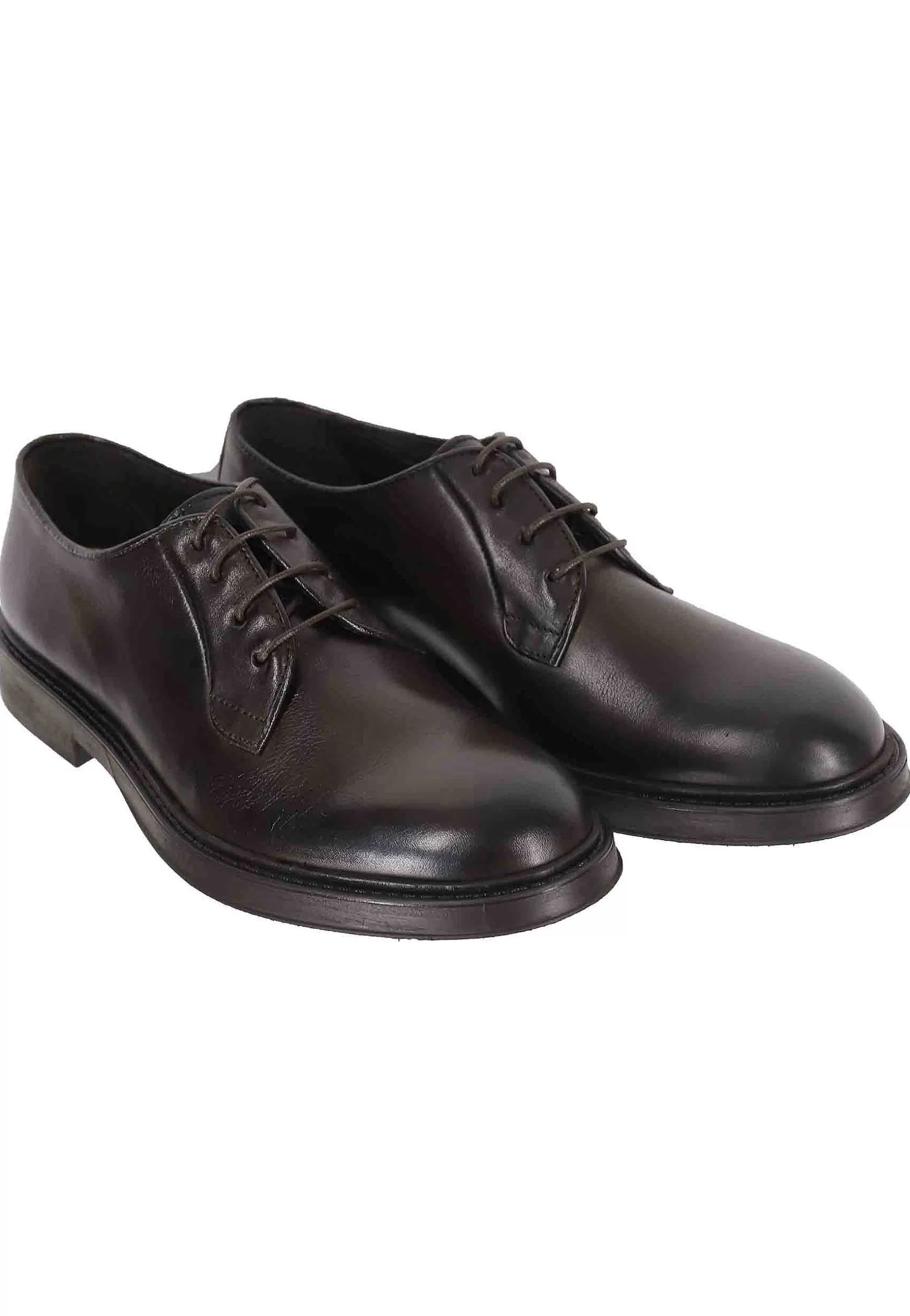 Stringate Uomo In Pelle Testa Di Moro Con Suola In Gomma** Sale