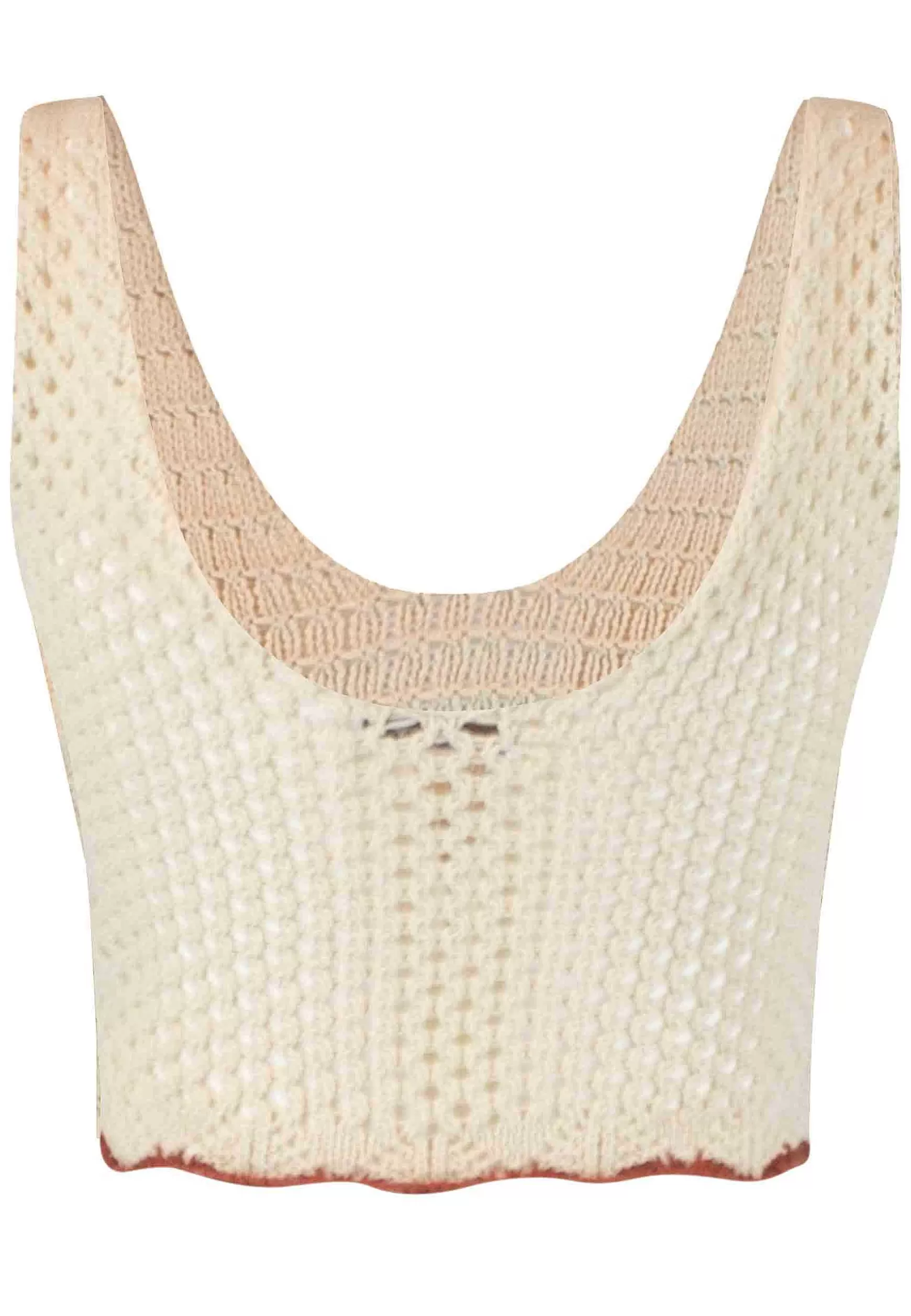 Top Canotta Donna Crop Elastic In Cotone Bianco Elasticizzato*Maliparmi Fashion